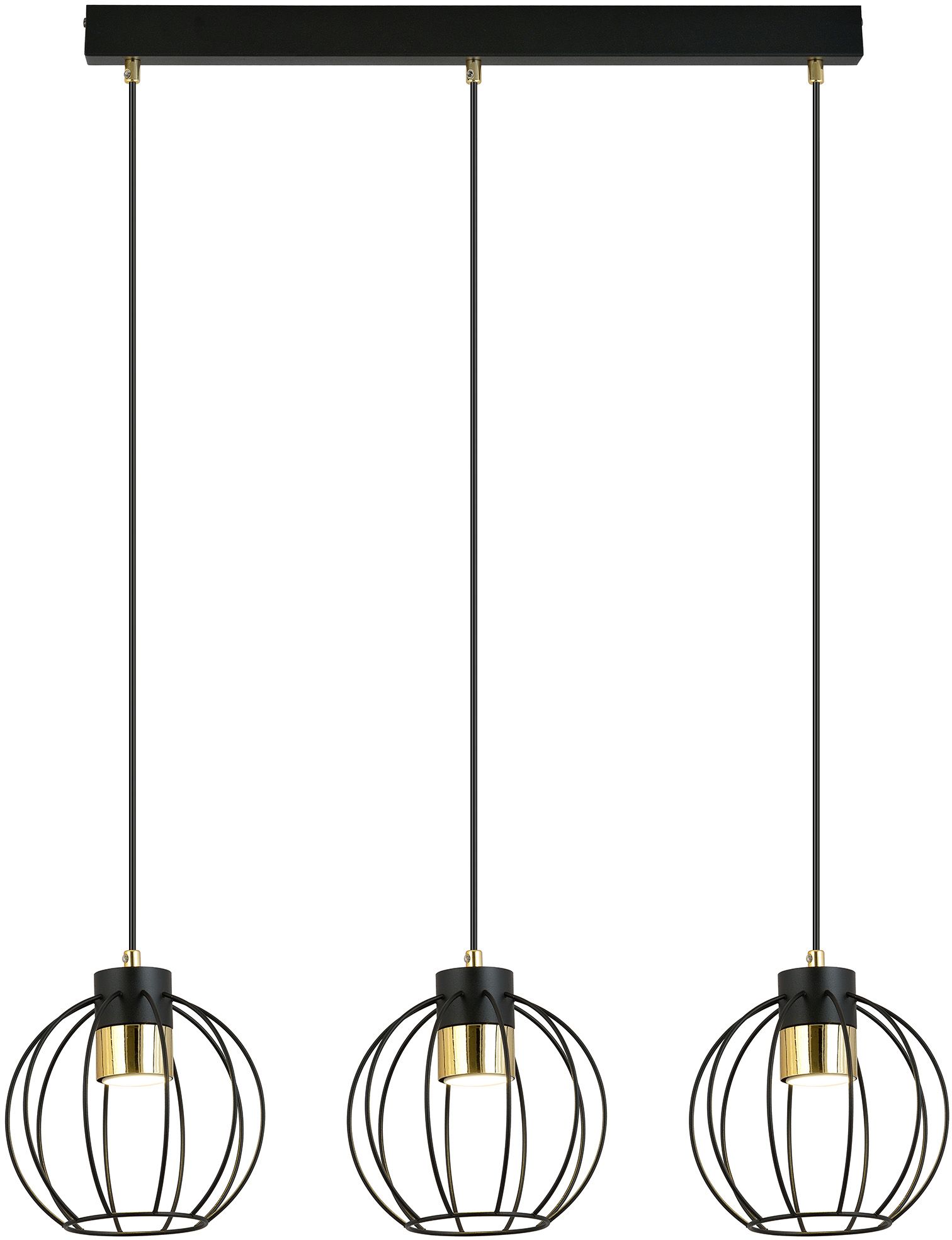 Emibig Ajax lámpara colgante 3x8 W negro-oro 1200/3