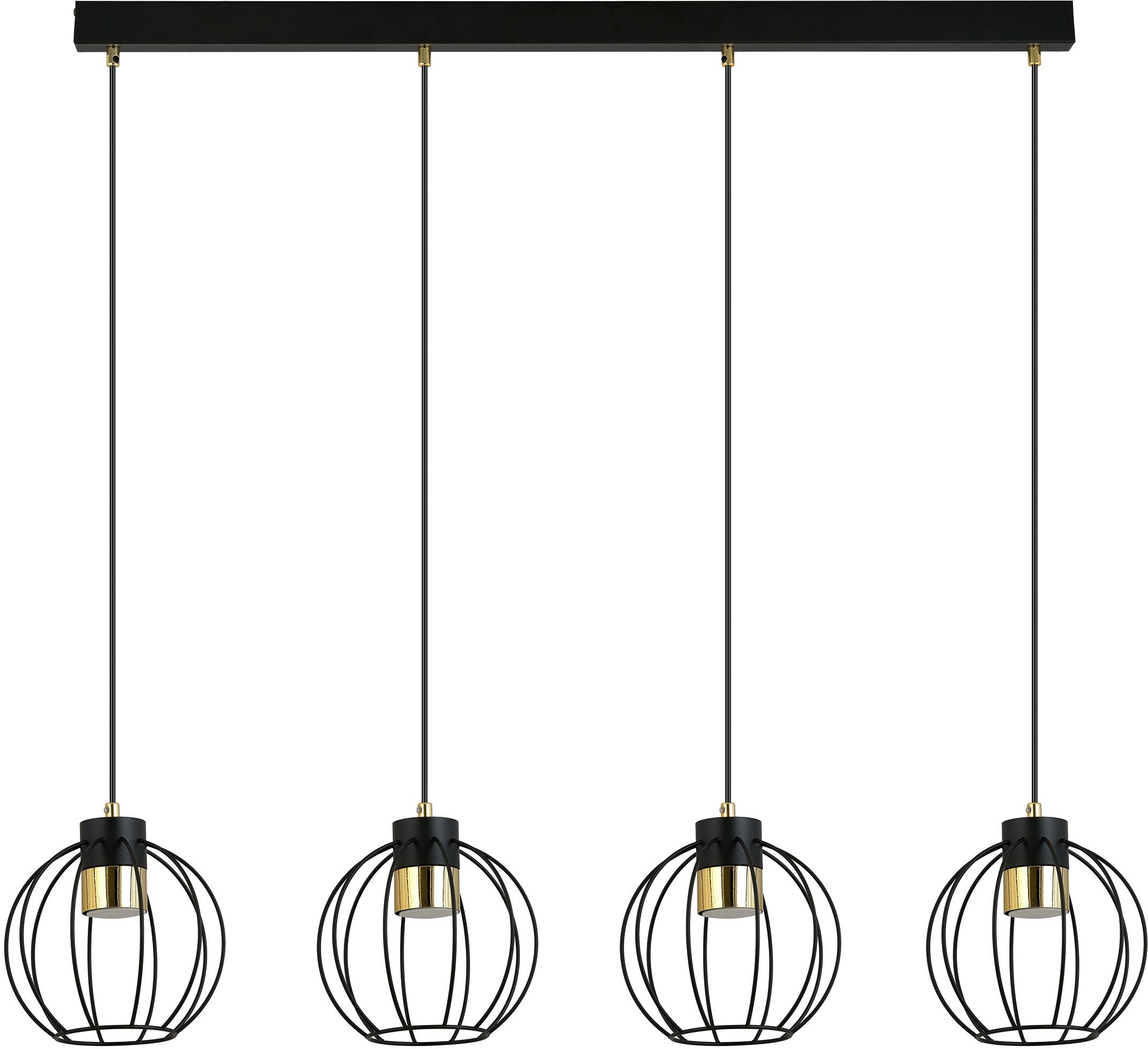 Emibig Ajax lámpara colgante 4x8 W negro-oro 1200/4