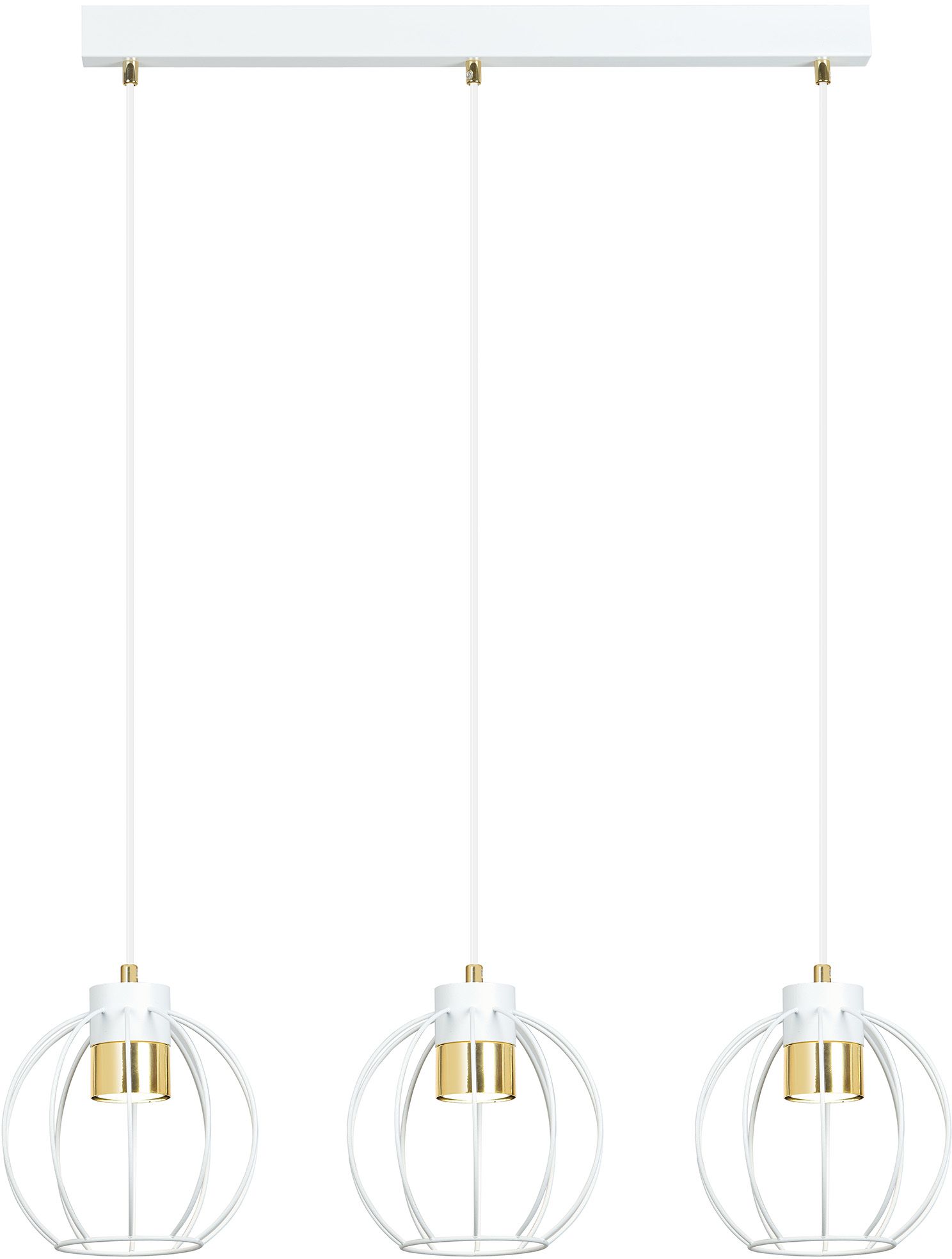 Emibig Ajax lámpara colgante 3x8 W blanco-oro 1224/3
