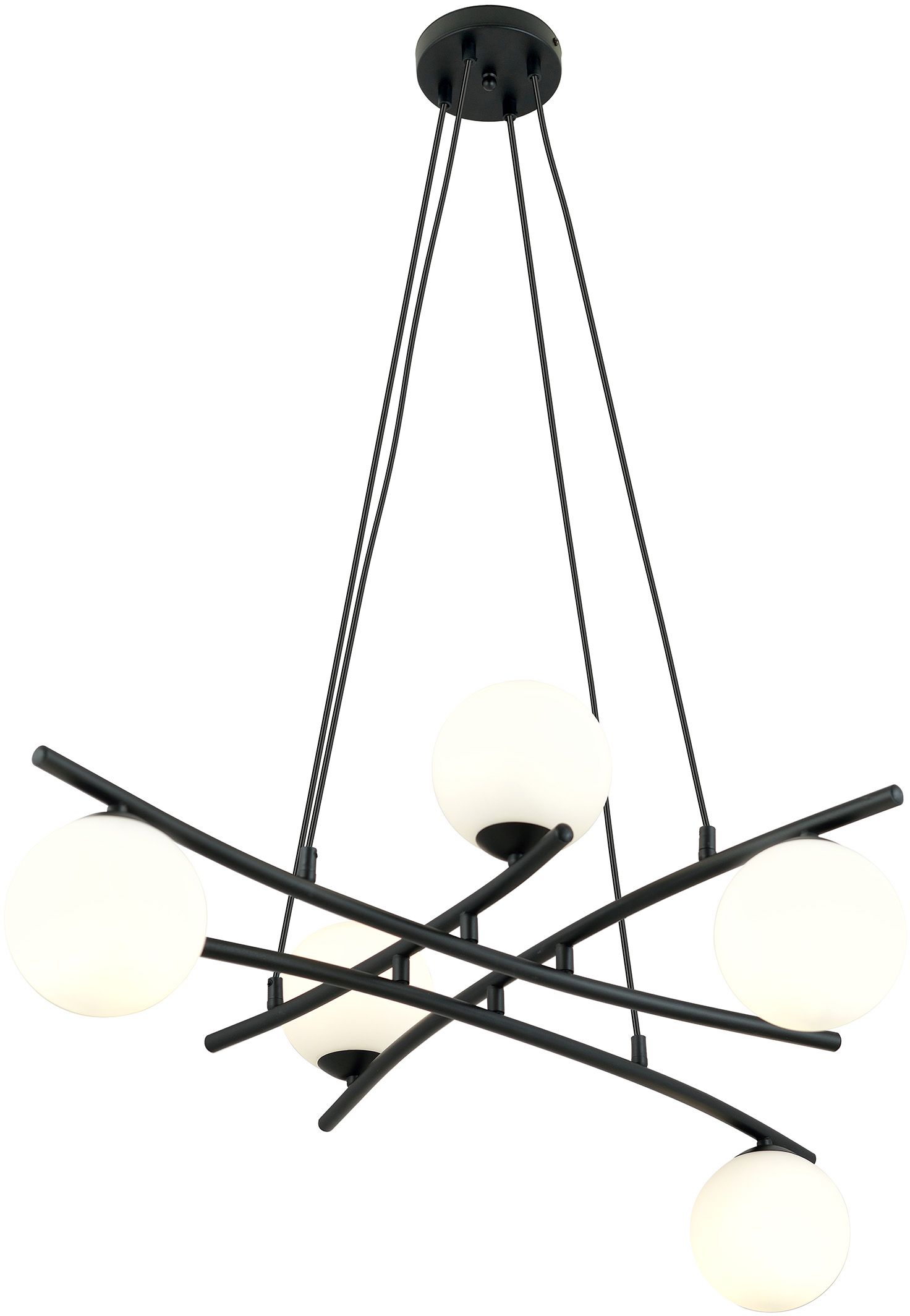 Emibig Essa lámpara colgante 5x10 W blanco-negro 1201/5