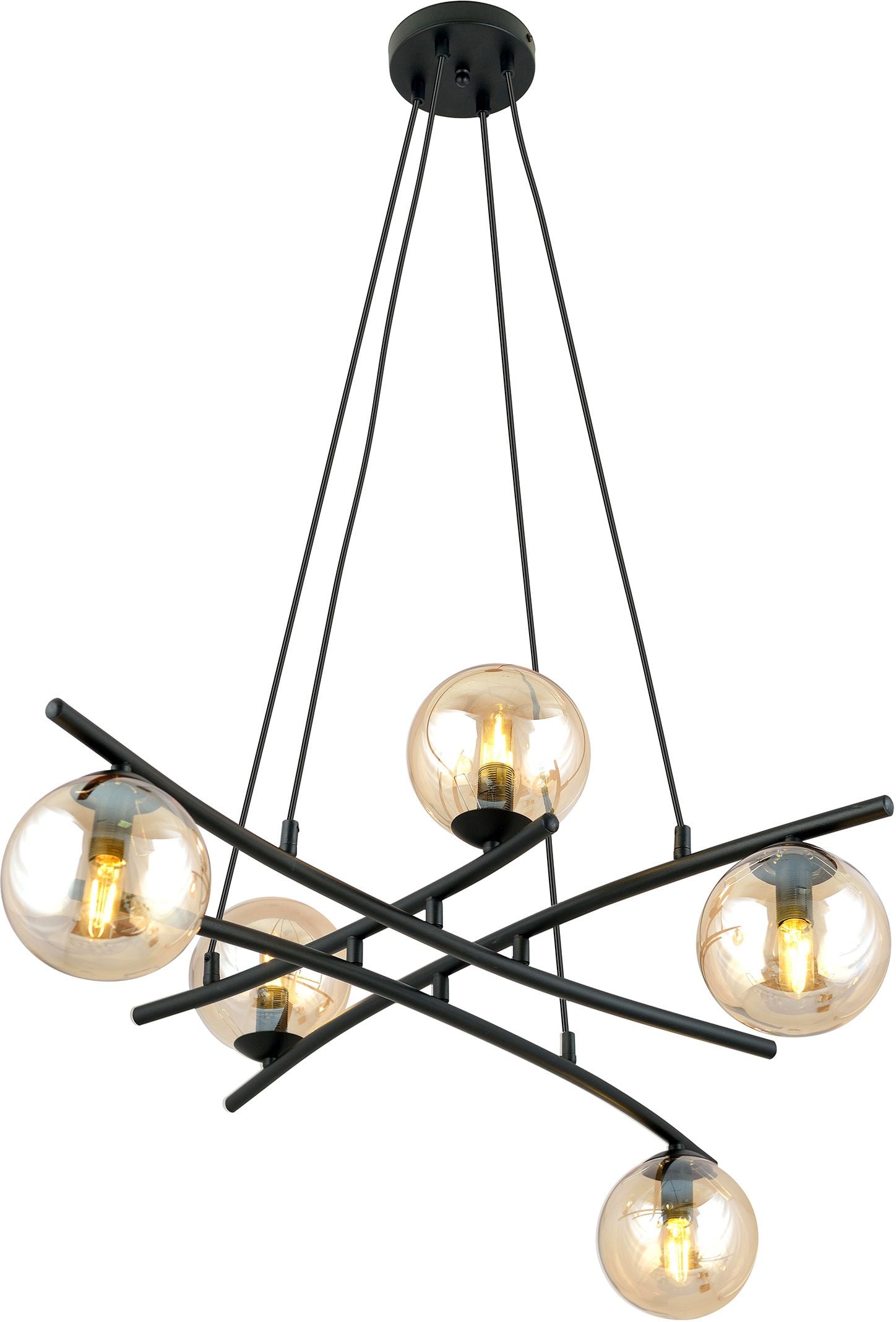 Emibig Essa lámpara colgante 5x10 W negro 1204/5