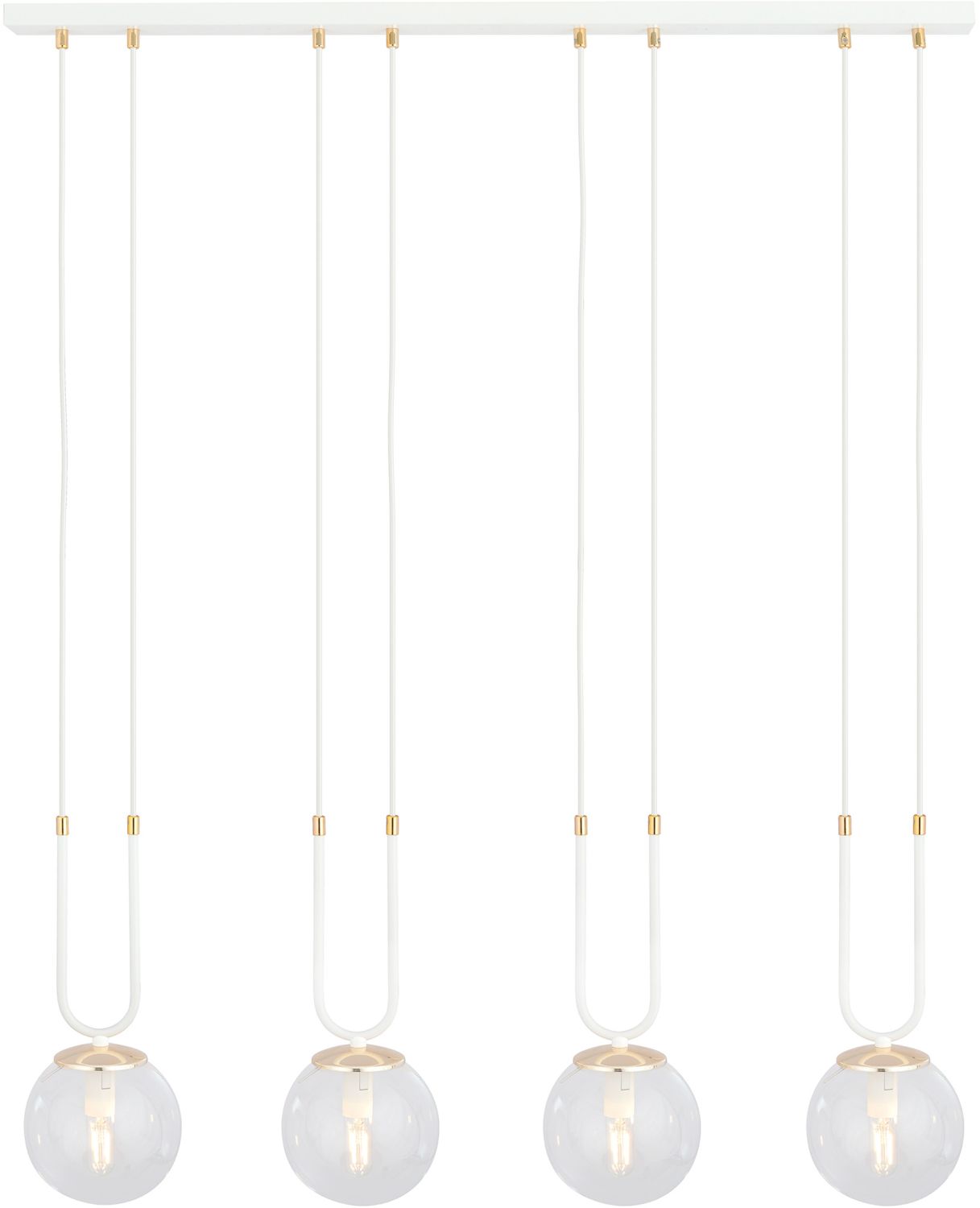 Emibig Glam lámpara colgante 4x10 W blanco-transparente 1116/4