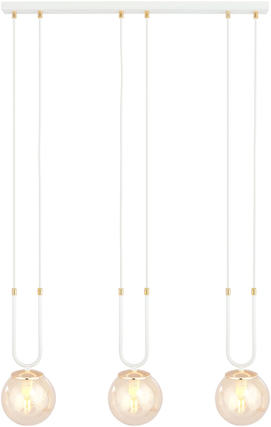 Emibig Glam lámpara colgante 3x10 W blanco-ámbar 1117/3