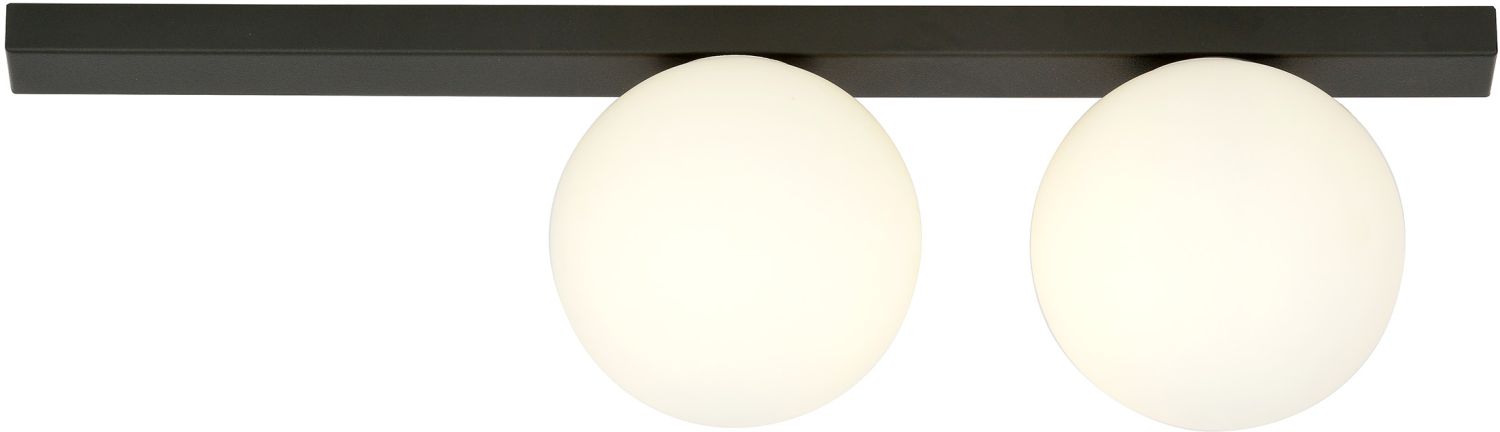 Emibig Fit lámpara de techo 2x10 W negro-ópalo 1124/2