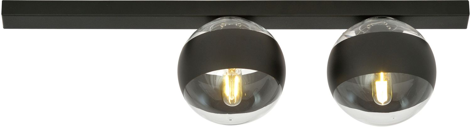 Emibig Fit Stripe lámpara de techo 2x10 W negro-transparente 1123/2