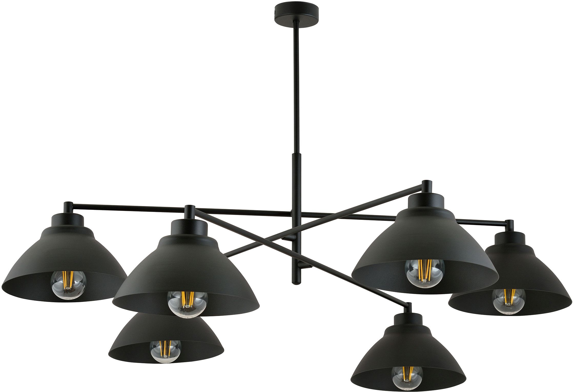 Emibig Maverick lámpara de techo 6x15 W negro 1211/6