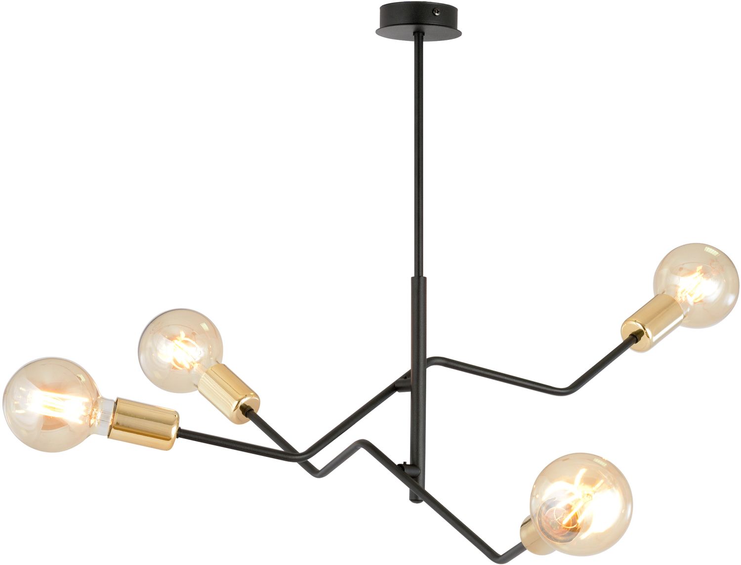 Emibig Bolt lámpara de techo 4x15 W negro-oro 1125/4