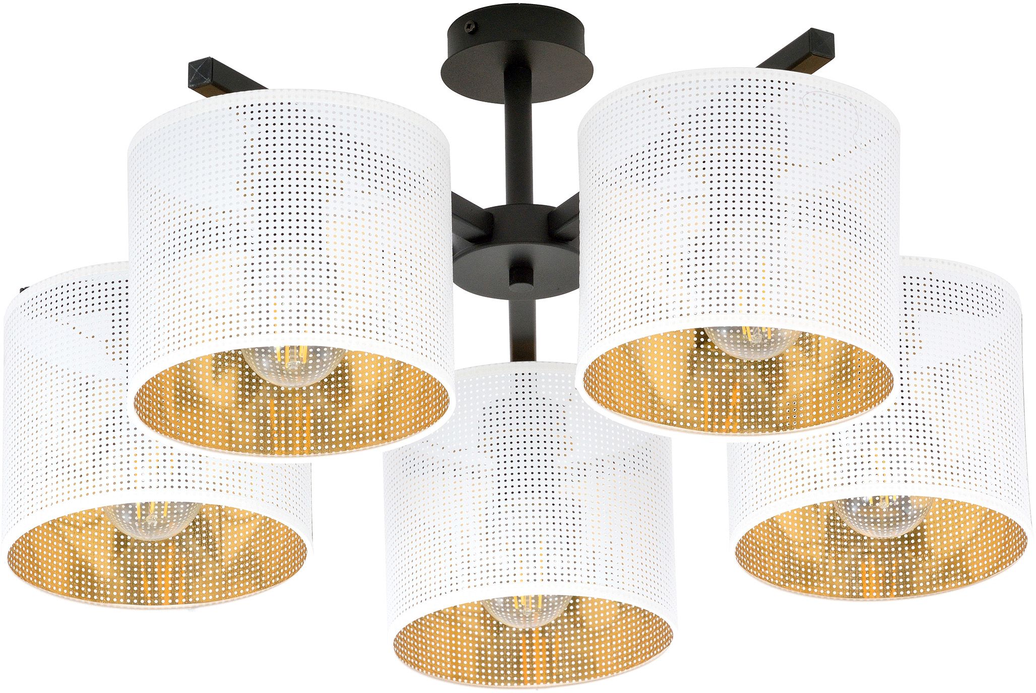 Emibig Jordan lámpara de techo 5x15 W blanco-negro-oro 1145/5