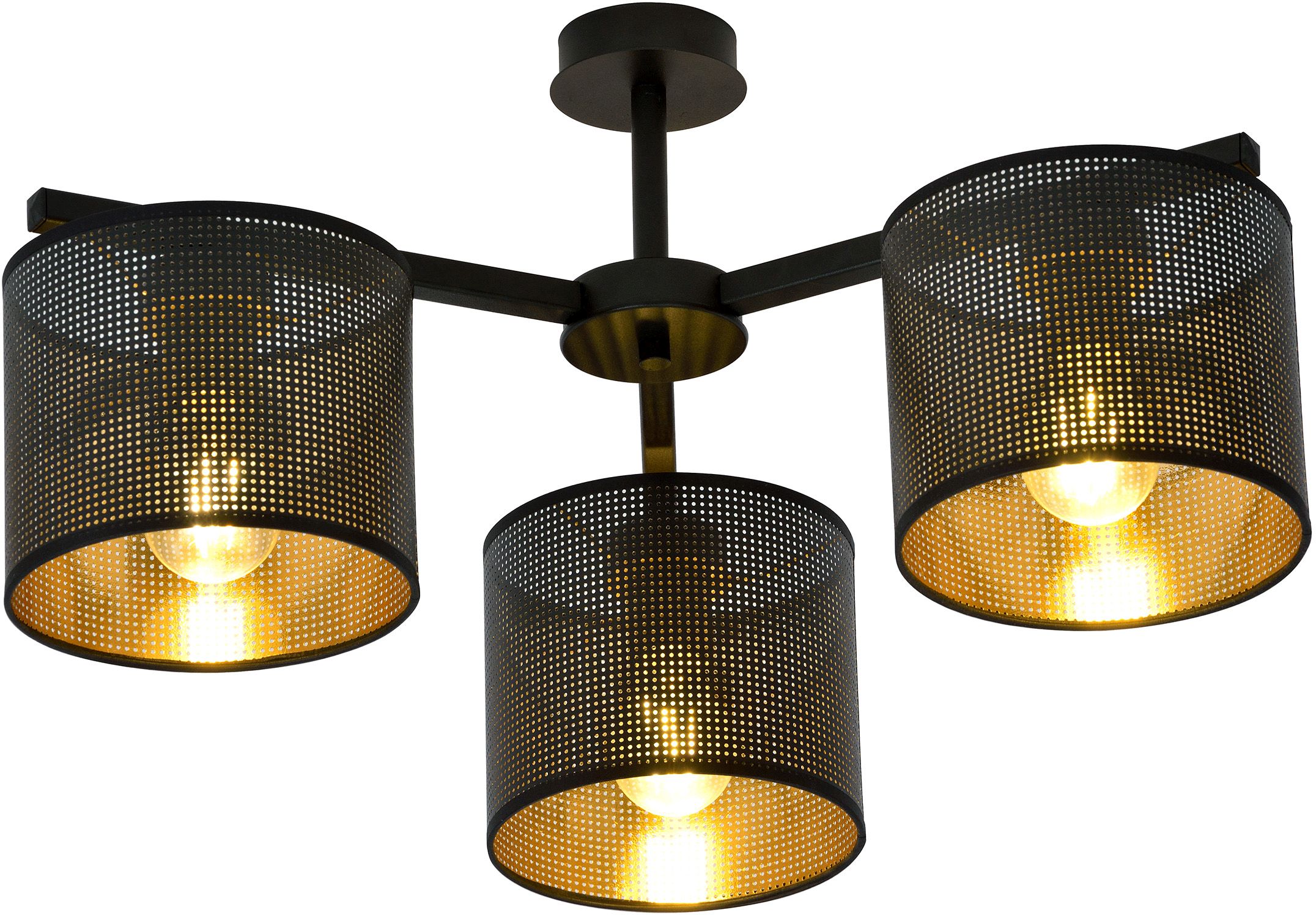 Emibig Jordan lámpara de techo 3x15 W negro-oro 1144/3