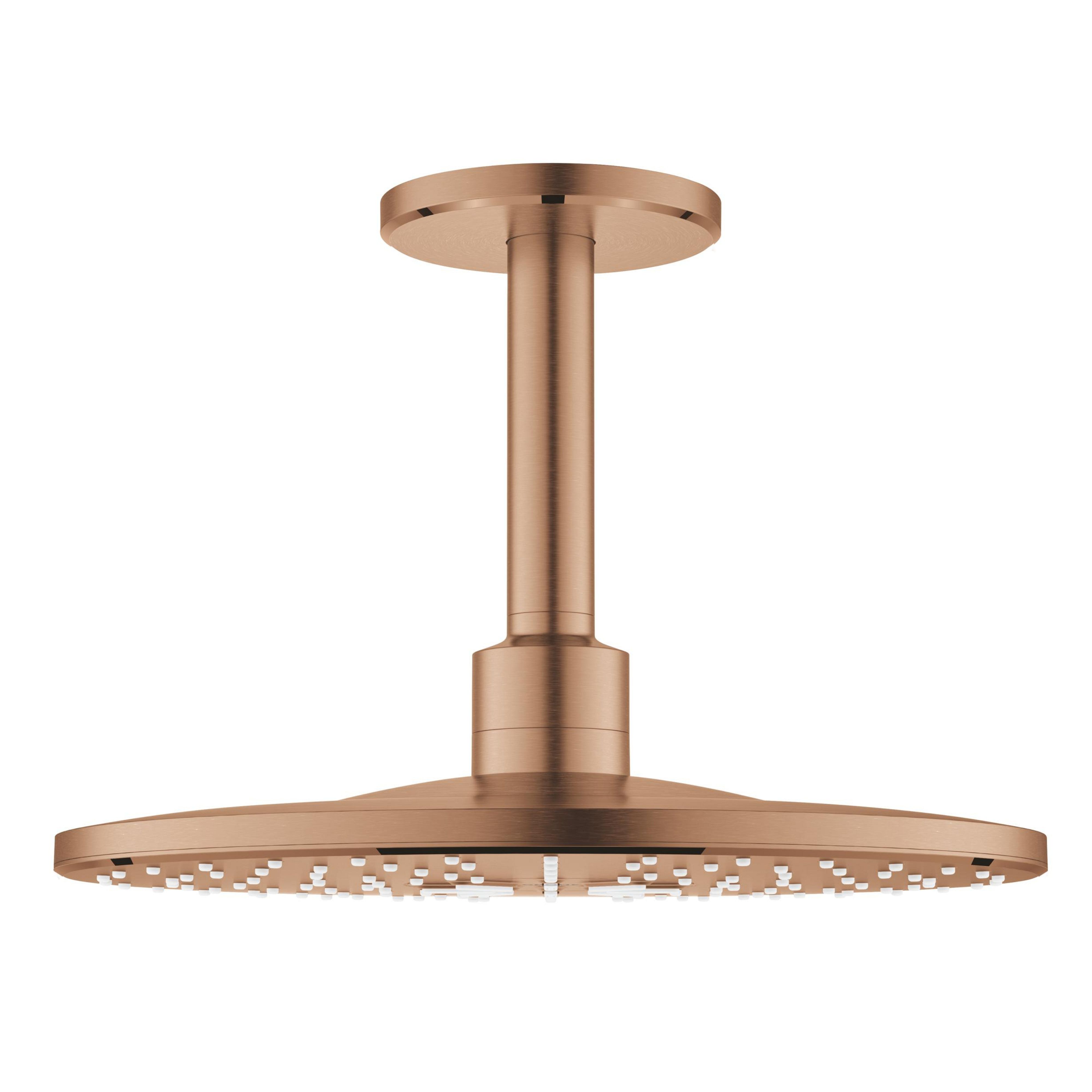 Grohe Rainshower brazo de ducha con efecto lluvia 31x31 cm circular Brushed Warm Sunset 26477DL0