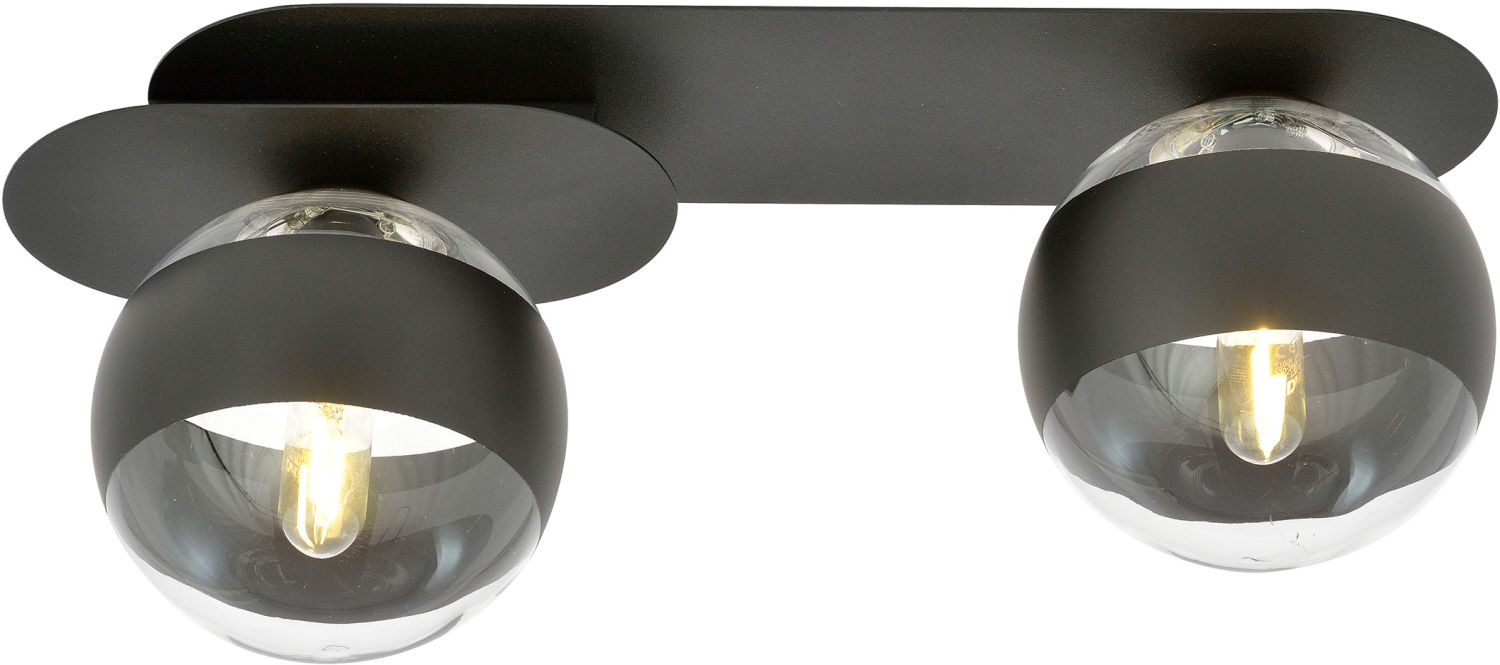 Emibig Plaza Stripe lámpara de techo 2x10 W negro-transparente 1121/2