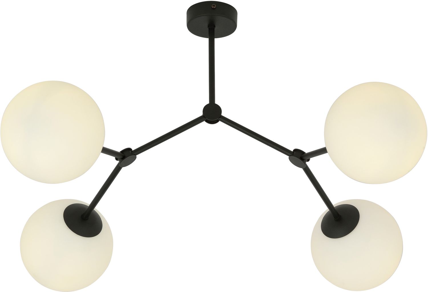 Emibig Space lámpara de techo 4x10 W negro-ópalo 1133/4