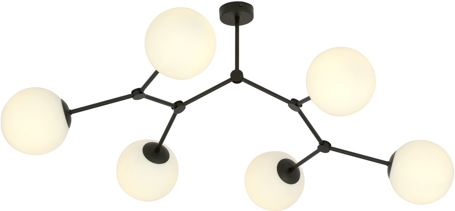 Emibig Space lámpara de techo 6x10 W negro-ópalo 1133/6
