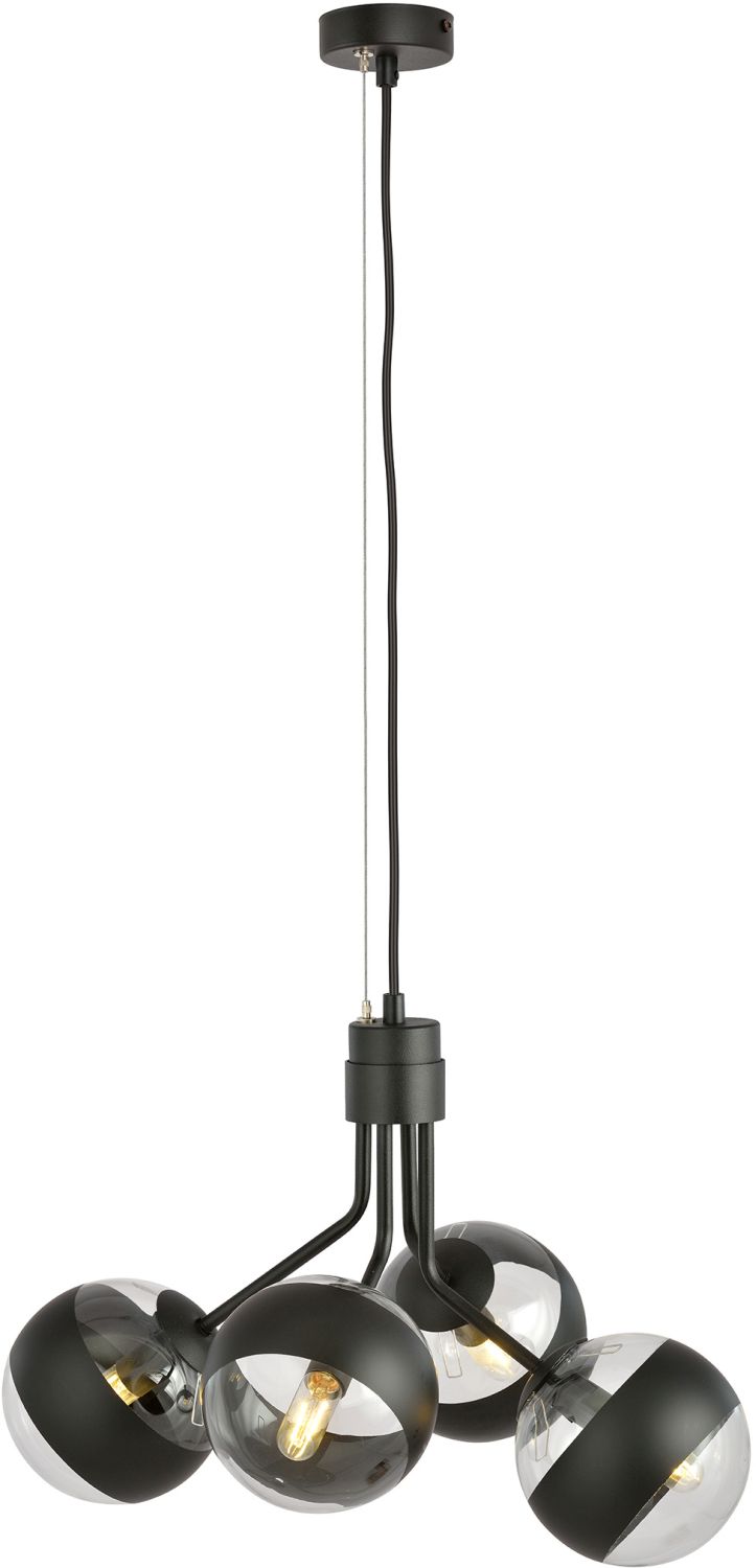 Emibig Nova Stripe lámpara colgante 4x10 W negro-transparente 1139/4