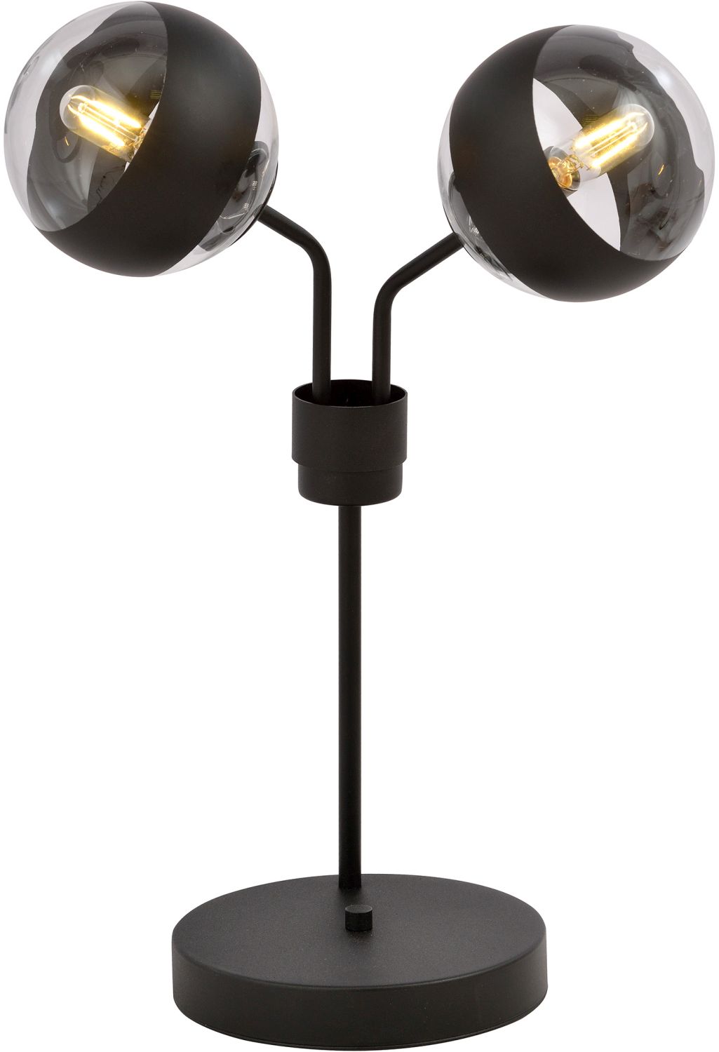 Emibig Nova Stripe lámpara de sobremesa 2x10 W negro-transparente 1139/LN2