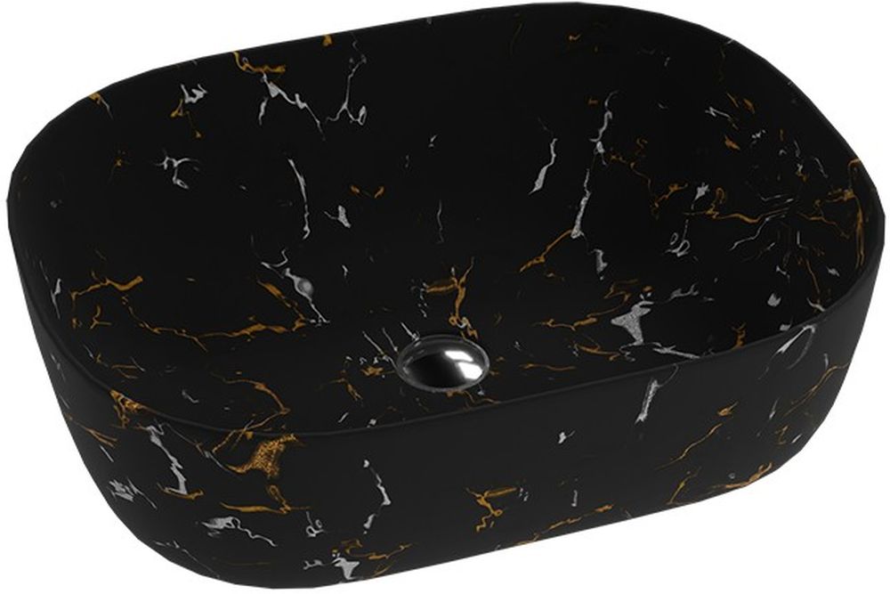 LaVita Fuego lavabo 50x38.5 cm rectangular sobre encimera negro 5900378326359
