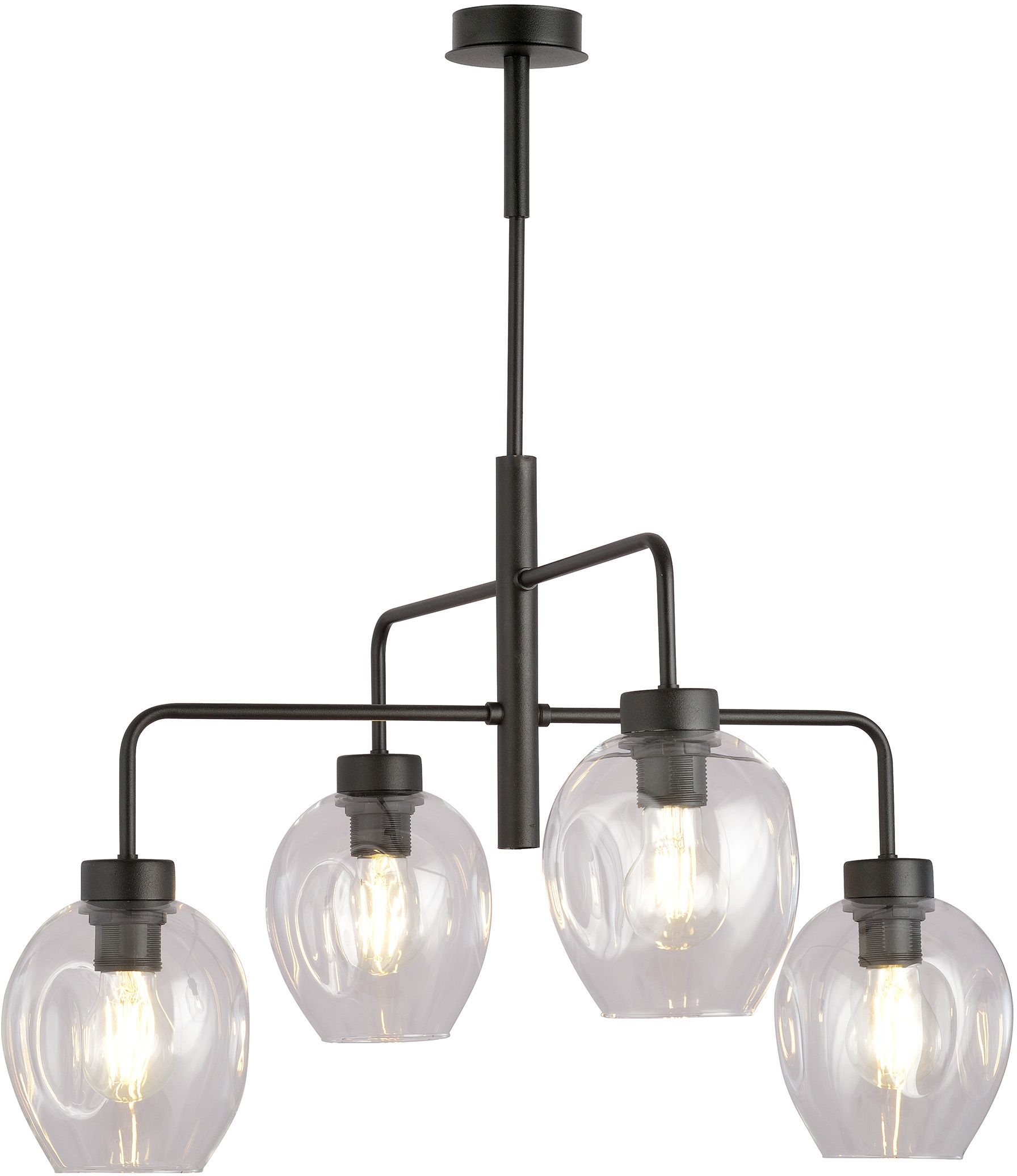 Emibig Lukka lámpara de techo 4x15 W negro-transparente 1164/4
