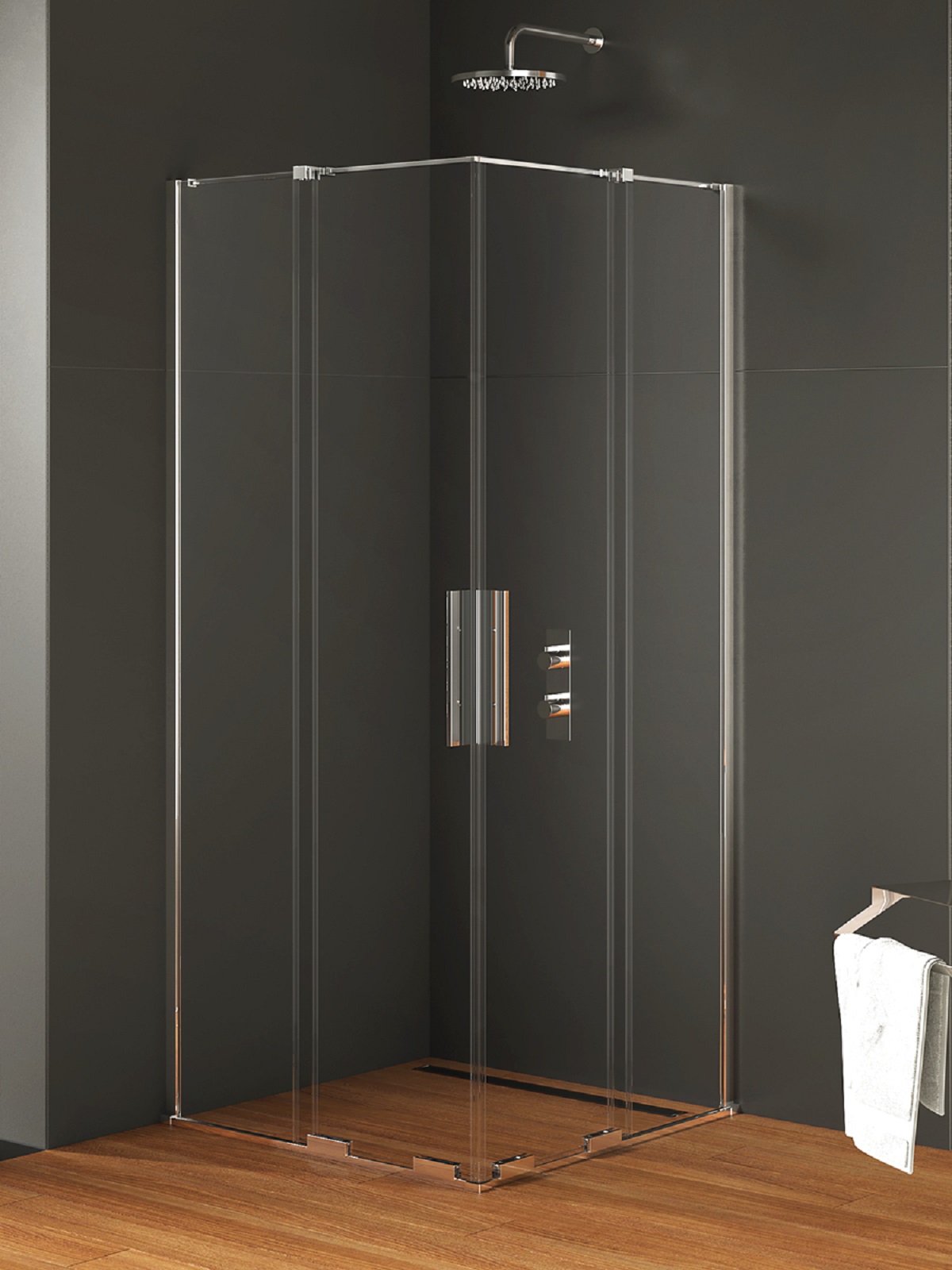 New Trendy Smart cabina de ducha 110x80 cm rectangular cromo brillo/vidrio transparente EXK-4058