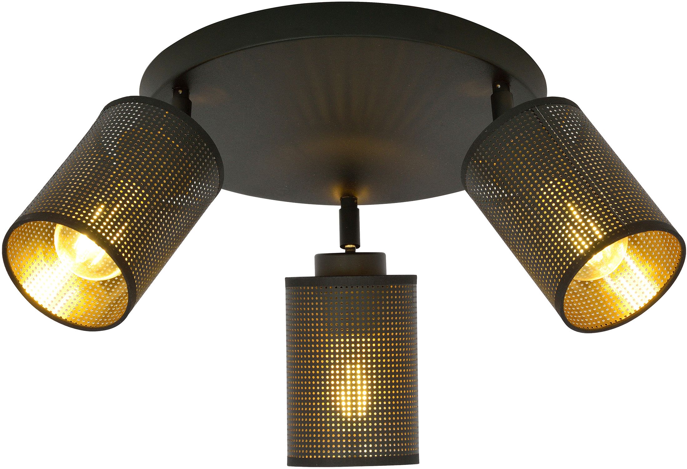 Emibig Bronx lámpara de techo 3x15 W negro-oro 1152/4PREM