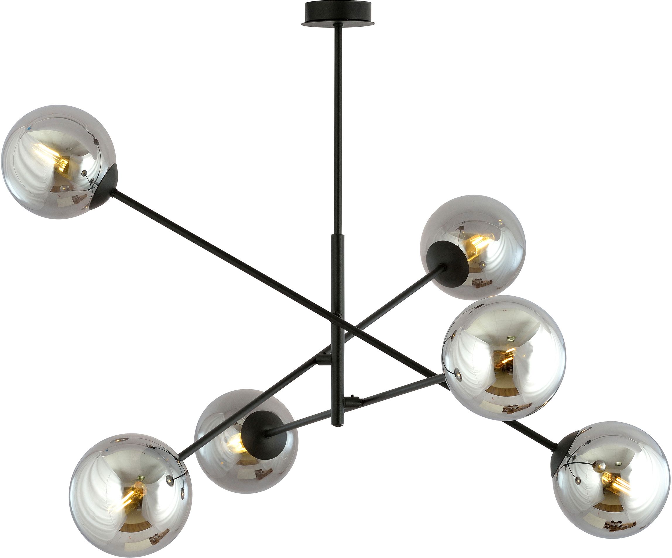 Emibig Linear lámpara de techo 6x10 W negro-grafito 1167/6