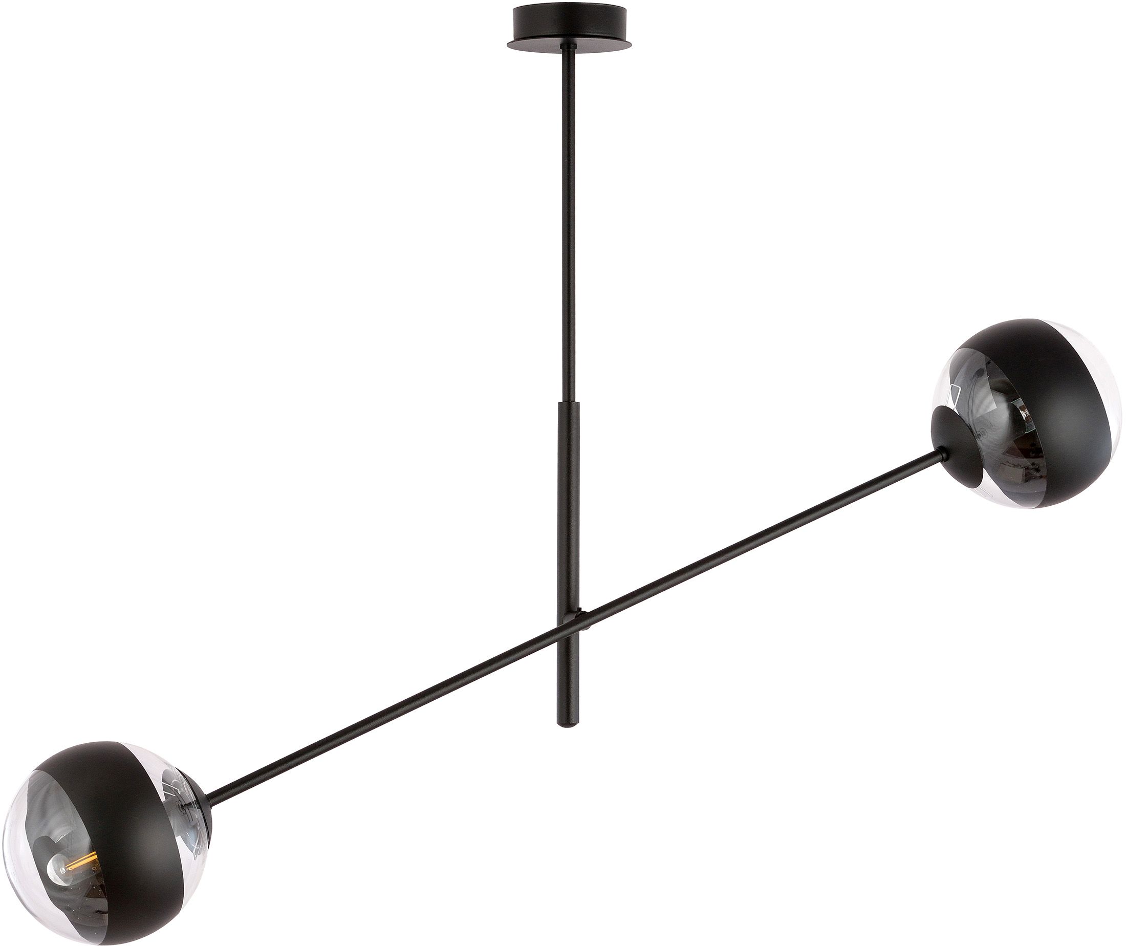 Emibig Linear lámpara de techo 2x10 W negro-transparente 1168/2