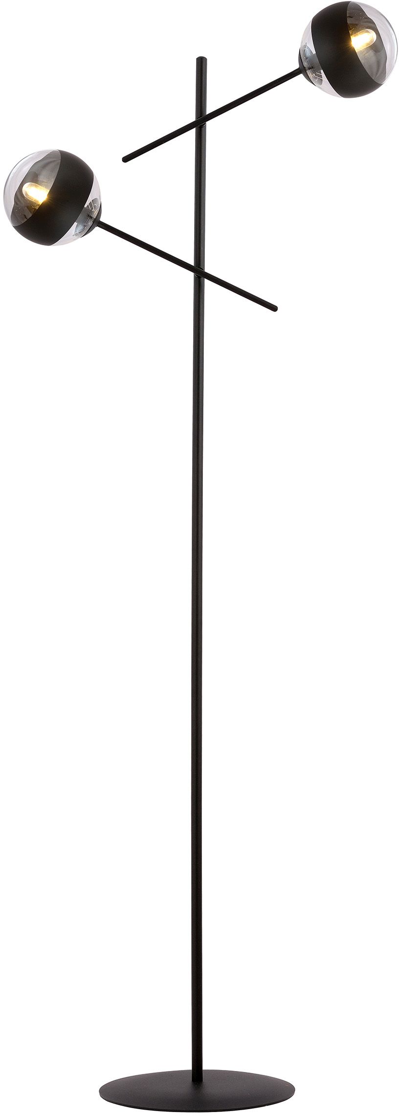 Emibig Linear lámpara de pie 2x10 W negro-transparente 1168/LP2