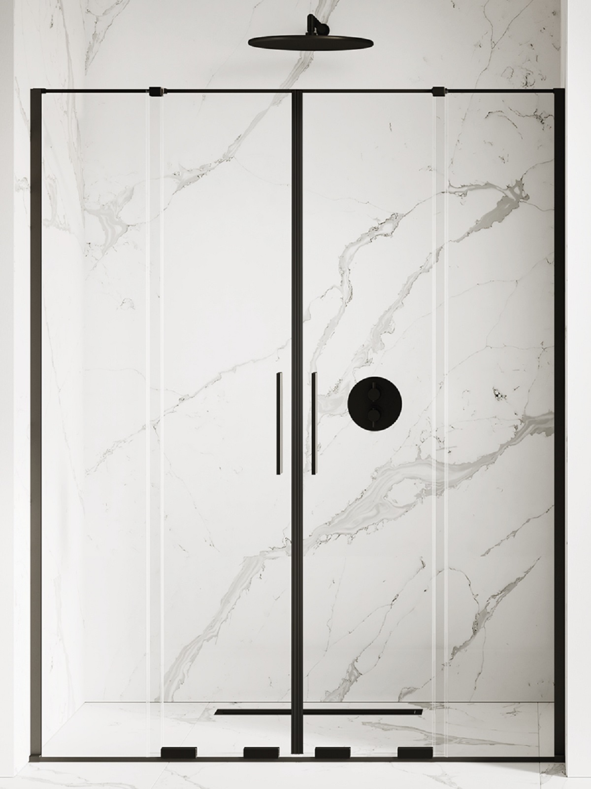 New Trendy Smart Black puerta de ducha 170 cm corredera negro mate/vidrio transparente EXK-4122
