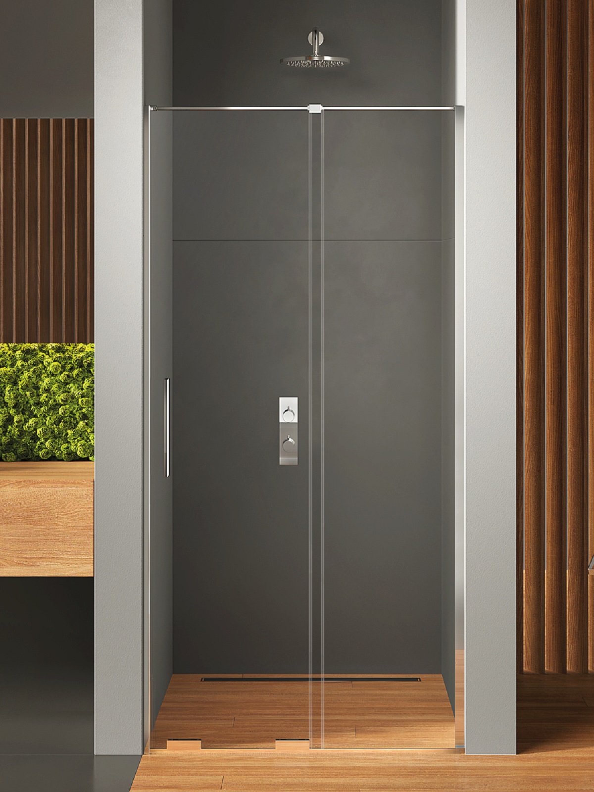 New Trendy Smart puerta de ducha 100 cm corredera cromo brillante/vidrio transparente EXK-4005