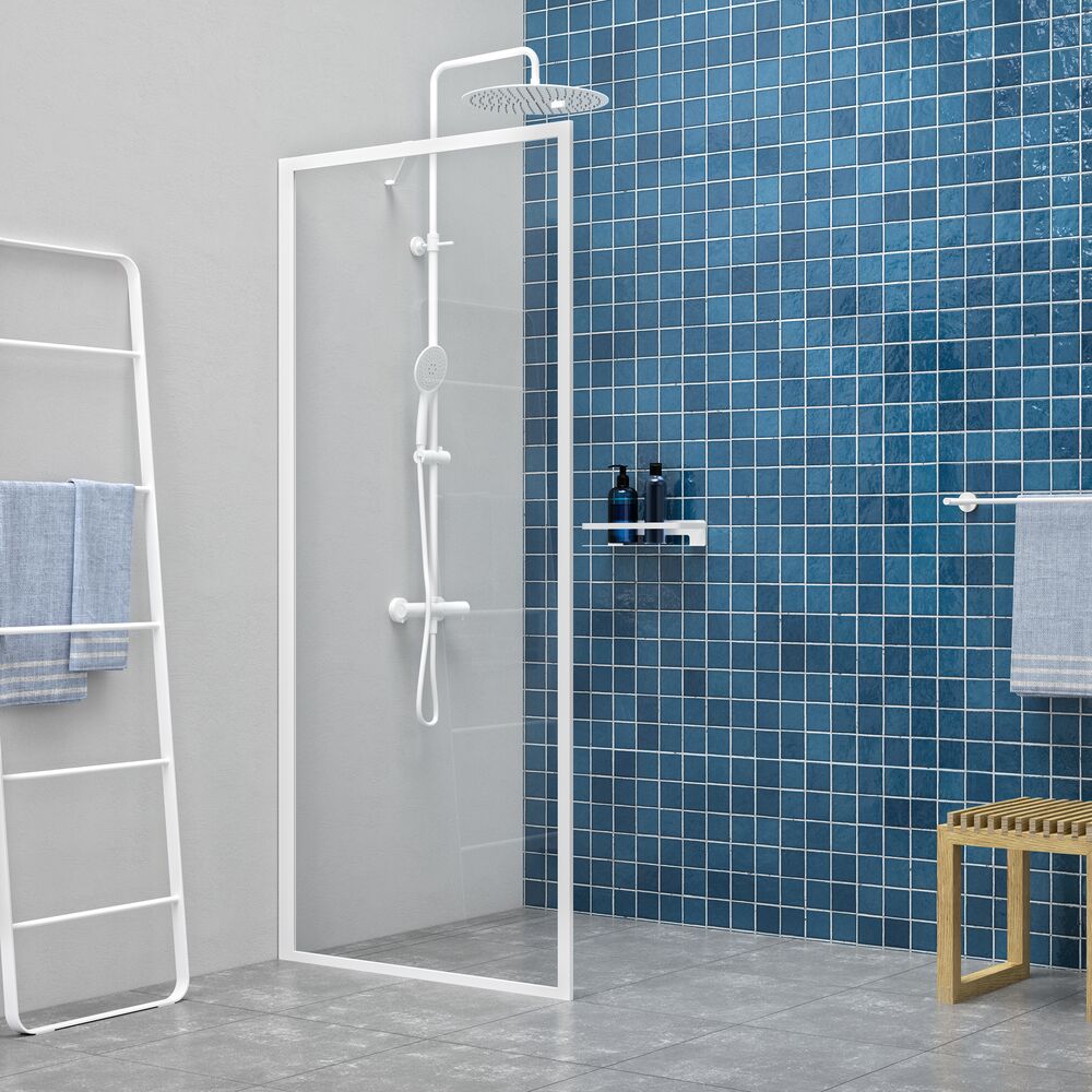 Sealskin Contour mampara de ducha walk-in 90 cm blanco mate/vidrio transparente CDA30886025100