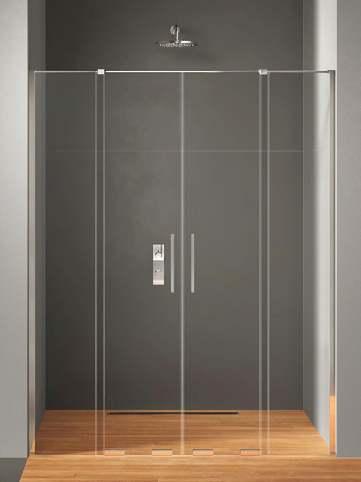 New Trendy Smart puerta de ducha 150 cm corredera cromo brillante/vidrio transparente EXK-4016