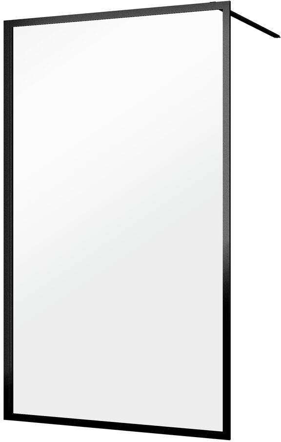 Sealskin Contour mampara de ducha walk-in 120 cm negro mate/vidrio transparente CDA31186195100