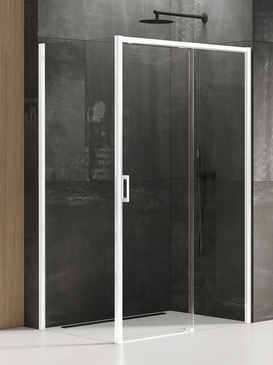 New Trendy Prime White kabina prysznicowa 140x90 cm prawa biały mat/szkło przezroczyste D-0409A/D-0220B