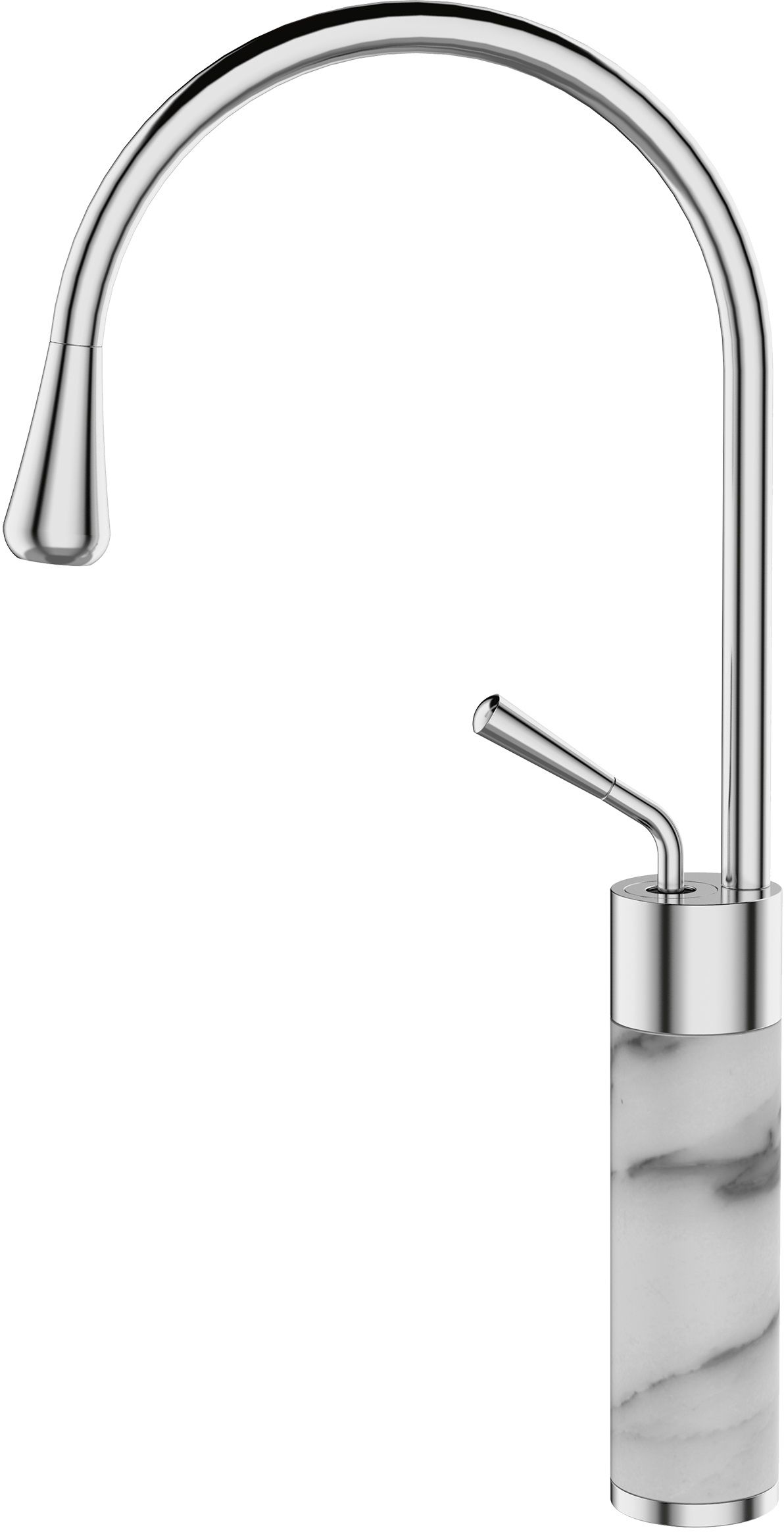 Invena Gabro grifo para lavabo de pie cromo-blanco BU-33-W02