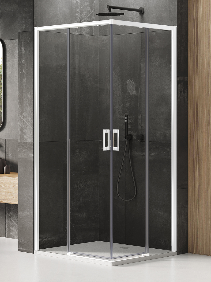 New Trendy Prime White cabina de ducha 120x90 cm rectangular blanco mate/vidrio transparente D-0398A/D-0405A