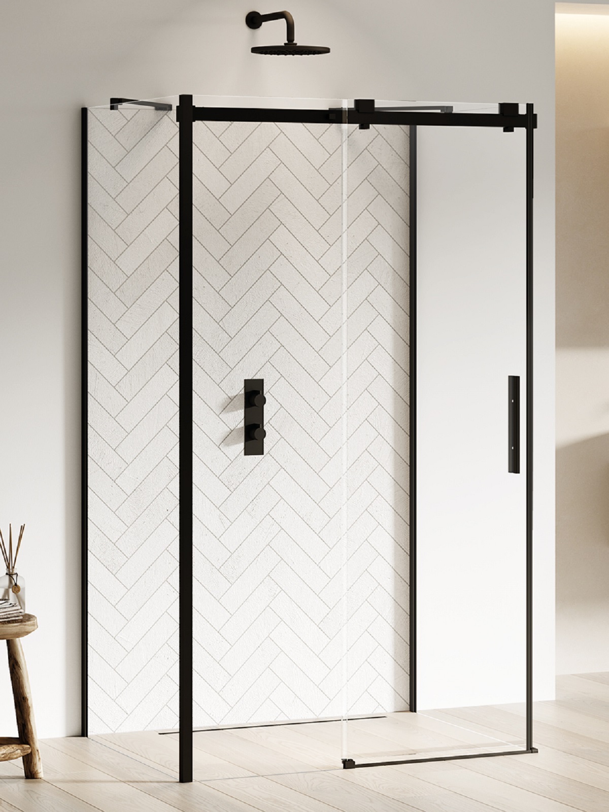 New Trendy Softi Black cabina de ducha 110x80 cm rectangular negro mate/vidrio transparente EXK-3993