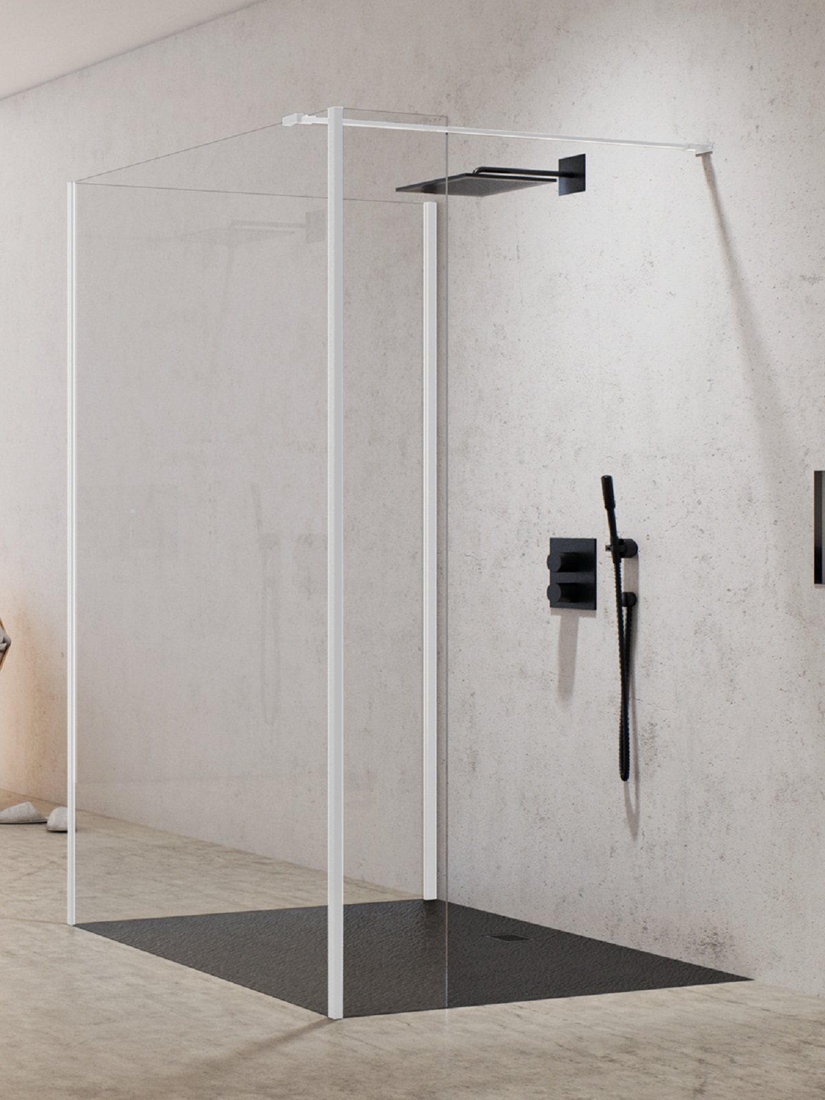 New Trendy New Modus White ścianka prysznicowa walk-in 140 cm biały mat/szkło przezroczyste EXK-2261