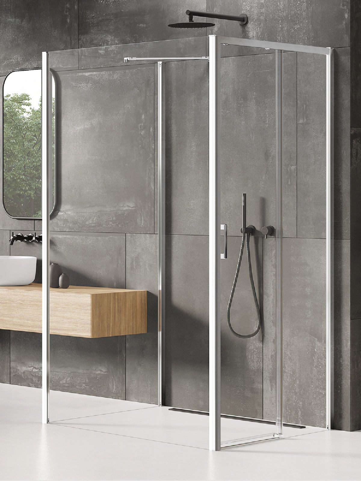 New Trendy Prime cabina de ducha 100x90 cm rectangular cromo brillo/vidrio transparente K-0882