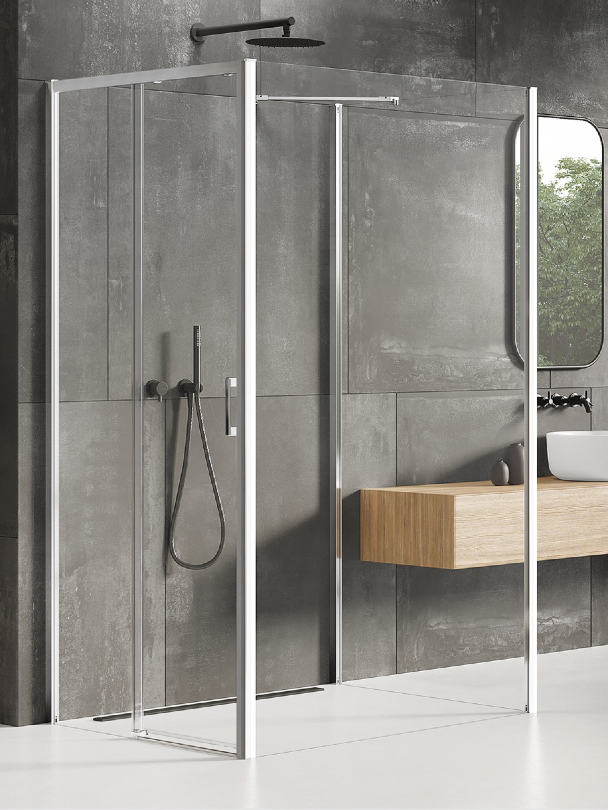 New Trendy Prime cabina de ducha 110x90 cm rectangular cromo brillo/vidrio transparente K-0874