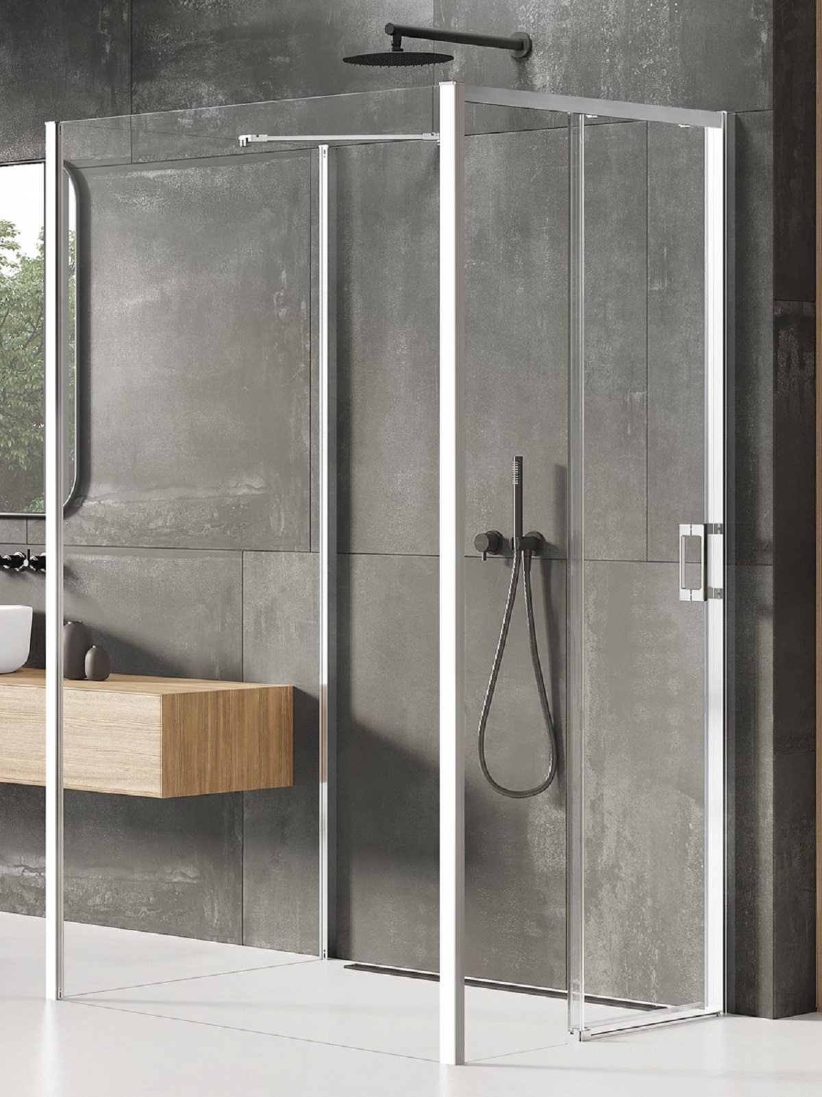 New Trendy Prime cabina de ducha 110x100 cm rectangular cromo brillo/vidrio transparente K-1259