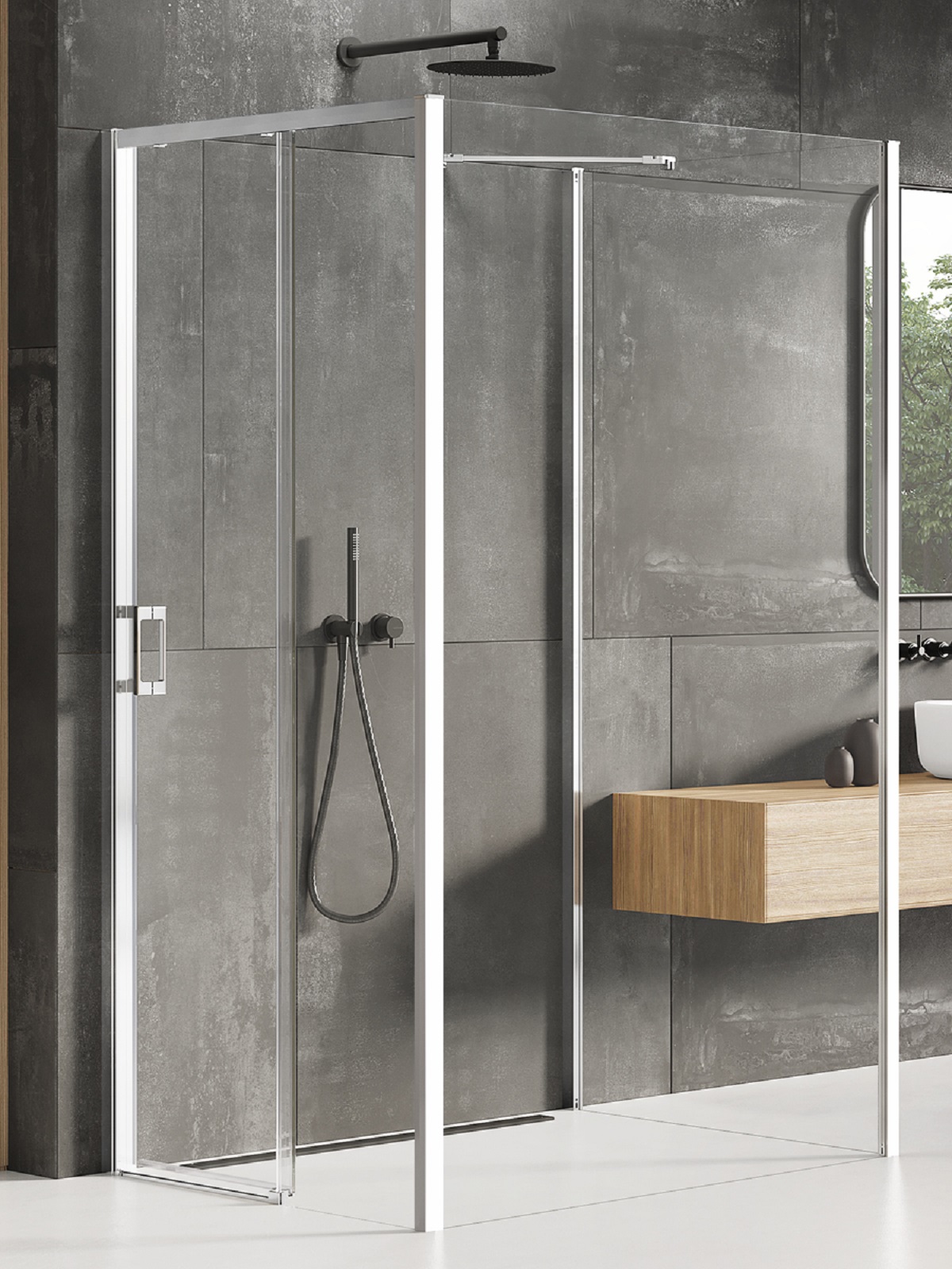 New Trendy Prime cabina de ducha 120x110 cm rectangular cromo brillo/vidrio transparente K-1597