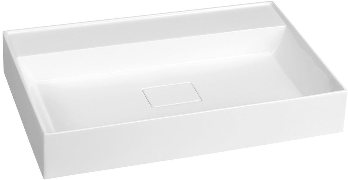 Sapho Godiva lavabo 68x44 cm rectangular sobre encimera blanco brillante GU068-0