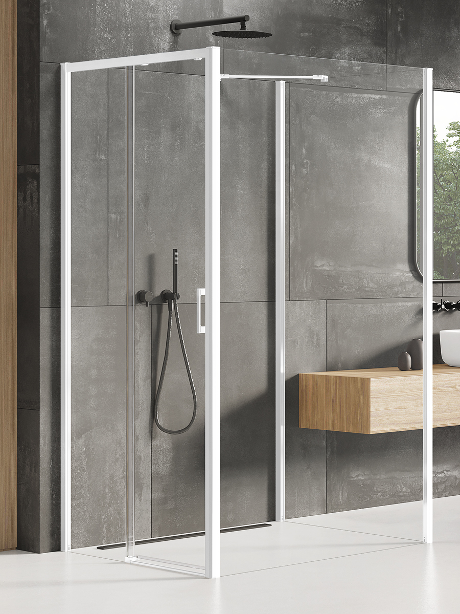New Trendy Prime White cabina de ducha 100x90 cm rectangular blanco mate/vidrio transparente K-1062