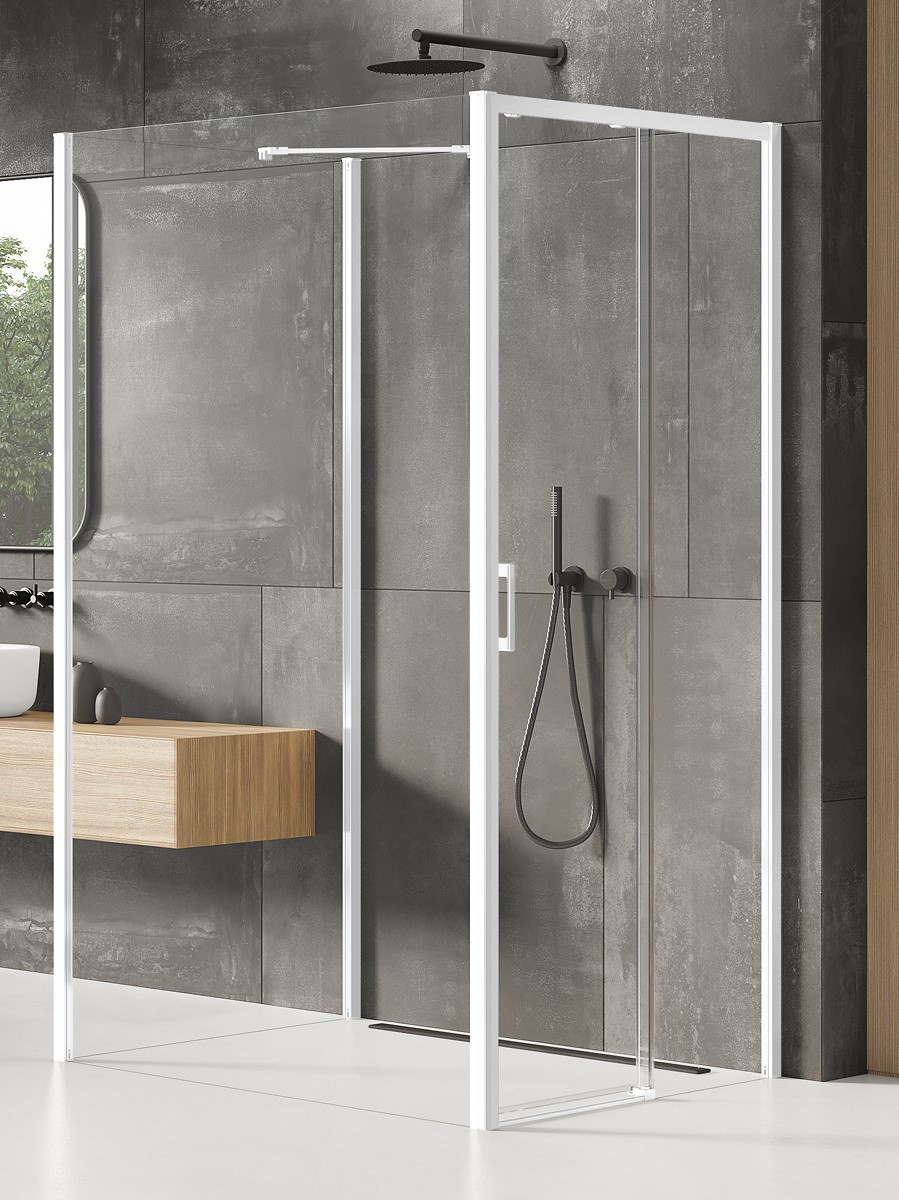 New Trendy Prime White cabina de ducha 100x90 cm rectangular blanco mate/vidrio transparente K-1074