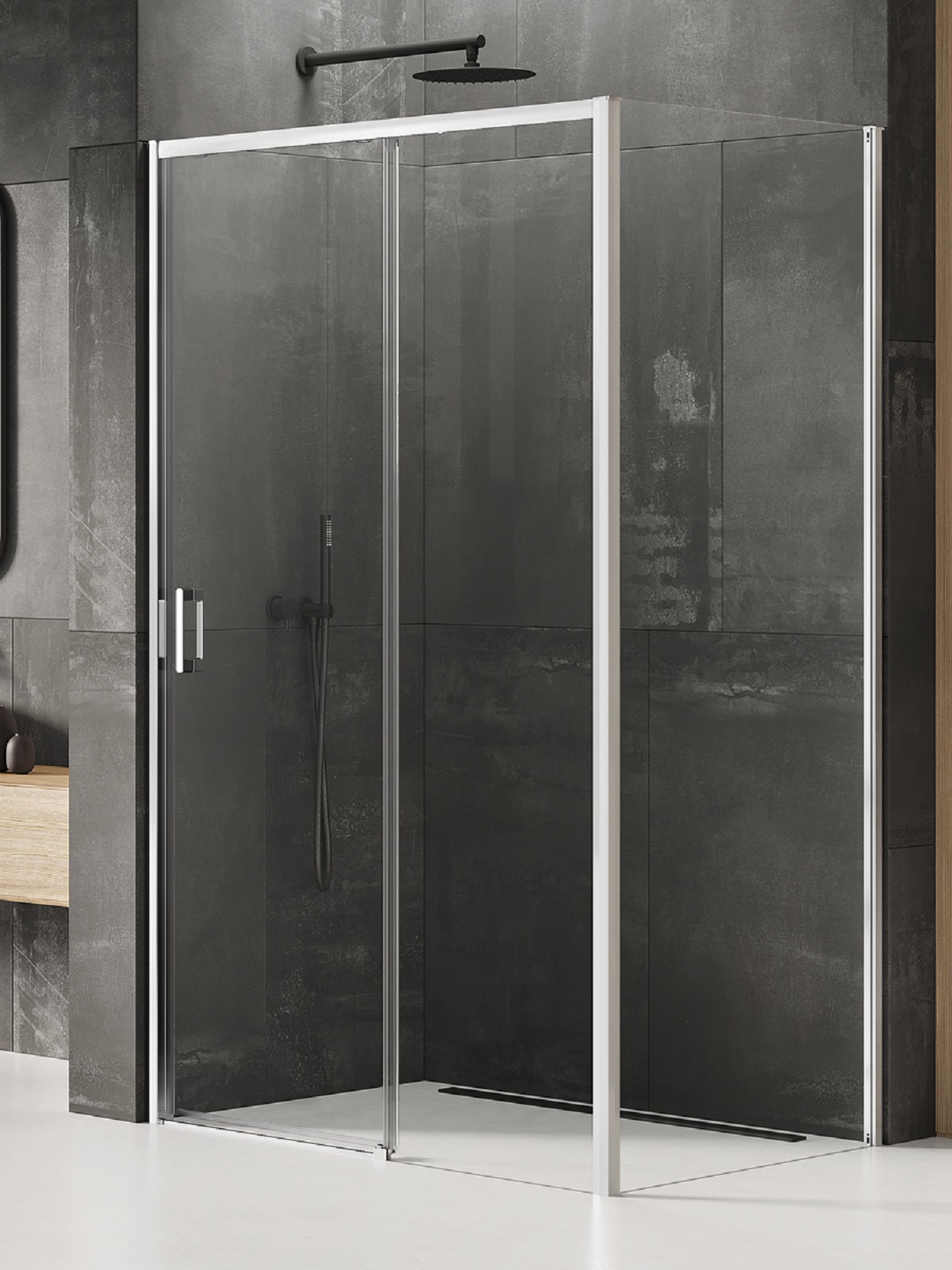 New Trendy Prime cabina de ducha 100x80 cm rectangular cromo brillo/vidrio transparente K-1225