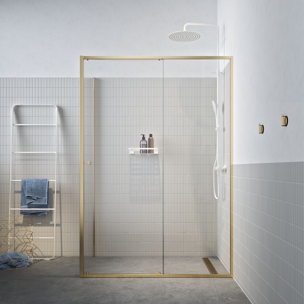 Sealskin Contour cabina de ducha 120x90 cm rectangular oro cepillado/vidrio transparente CD101296495100