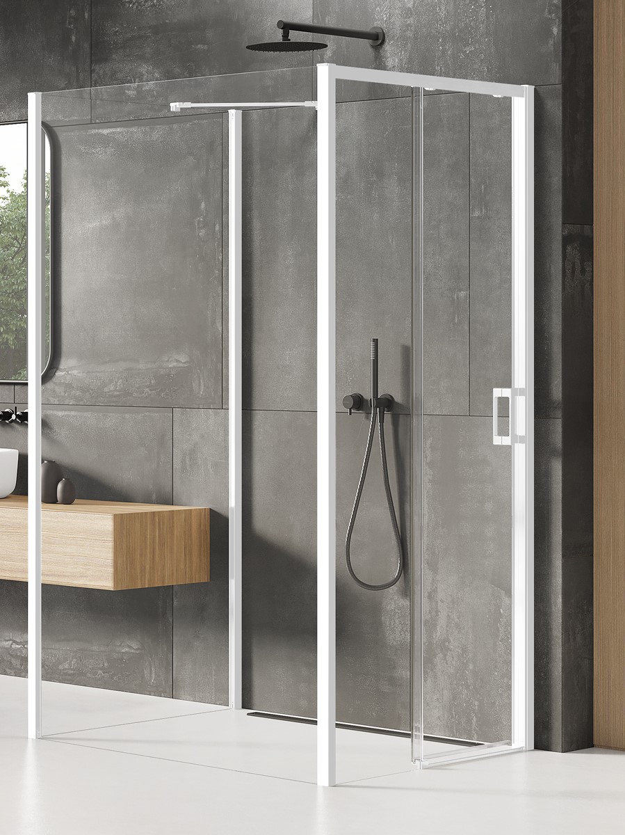 New Trendy Prime White cabina de ducha 100x100 cm cuadrada blanco mate/vidrio transparente K-1415