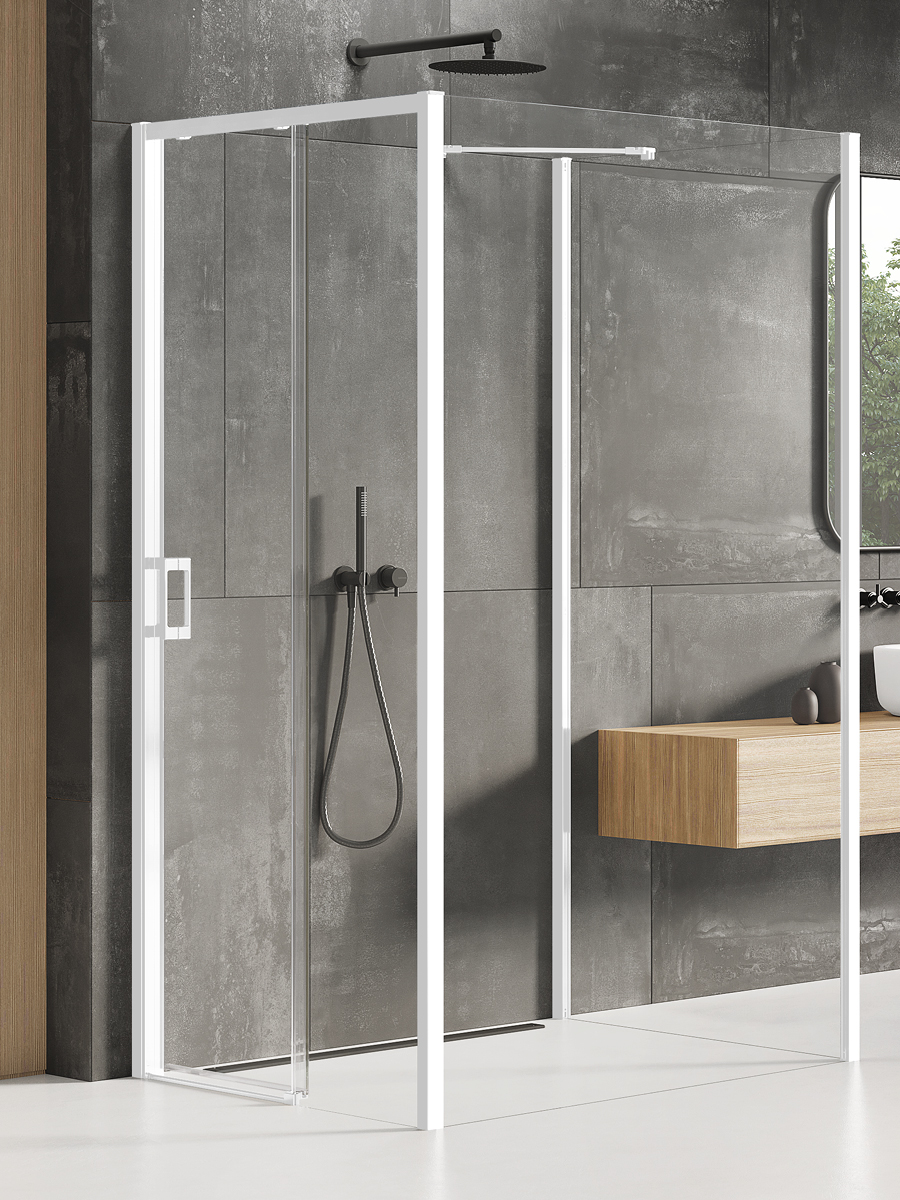 New Trendy Prime White cabina de ducha 120x110 cm rectangular blanco mate/vidrio transparente K-1633