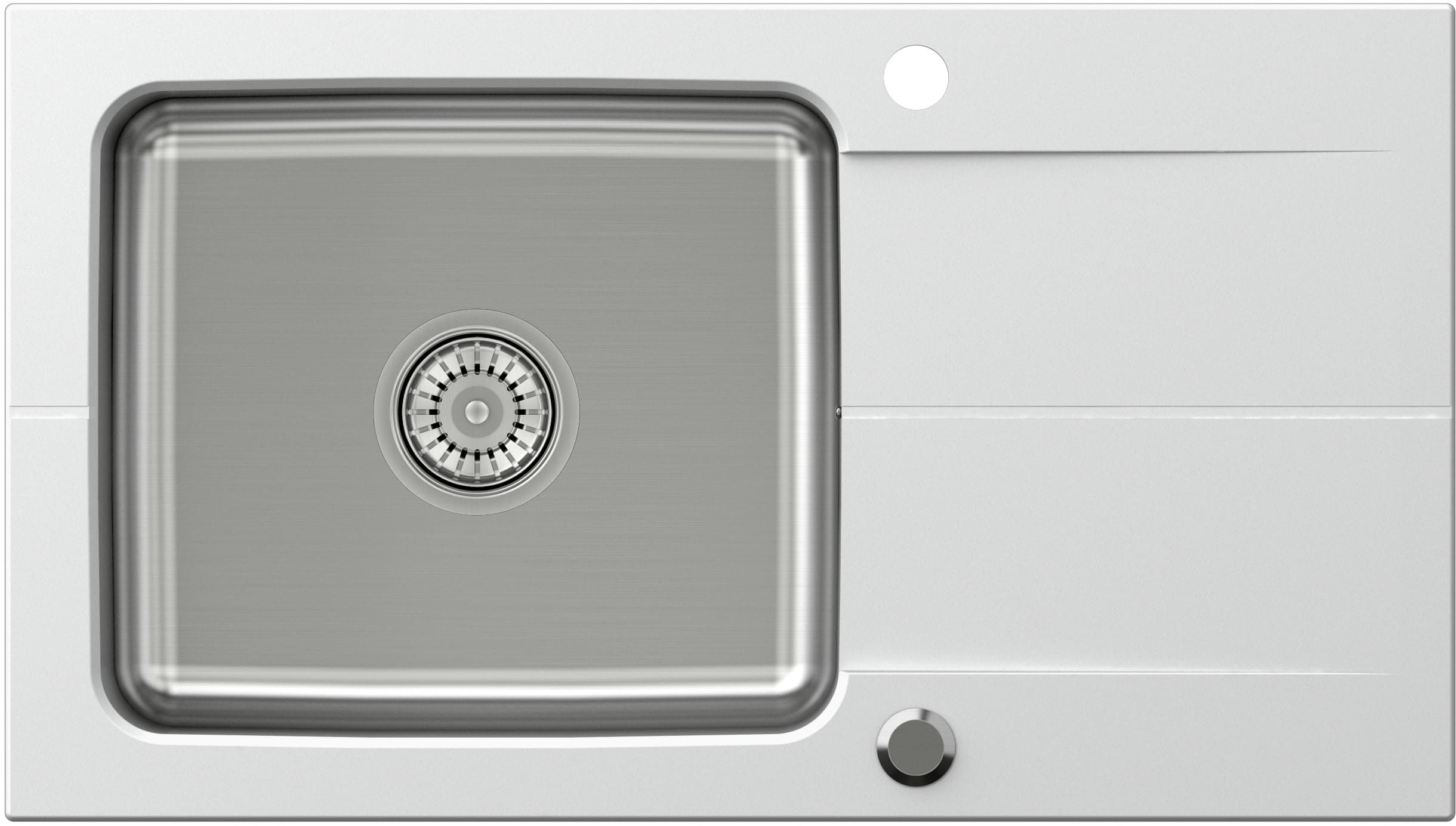 Quadron Edward fregadero de granito y acero 78x44 cm blanco FUS_E7844BI