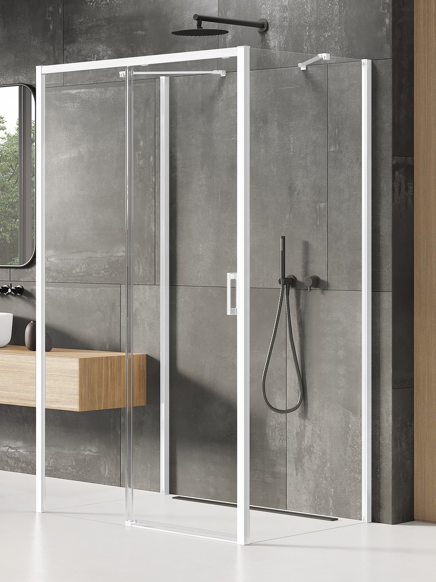 New Trendy Prime White cabina de ducha 100x100 cm cuadrada blanco mate/vidrio transparente K-1007