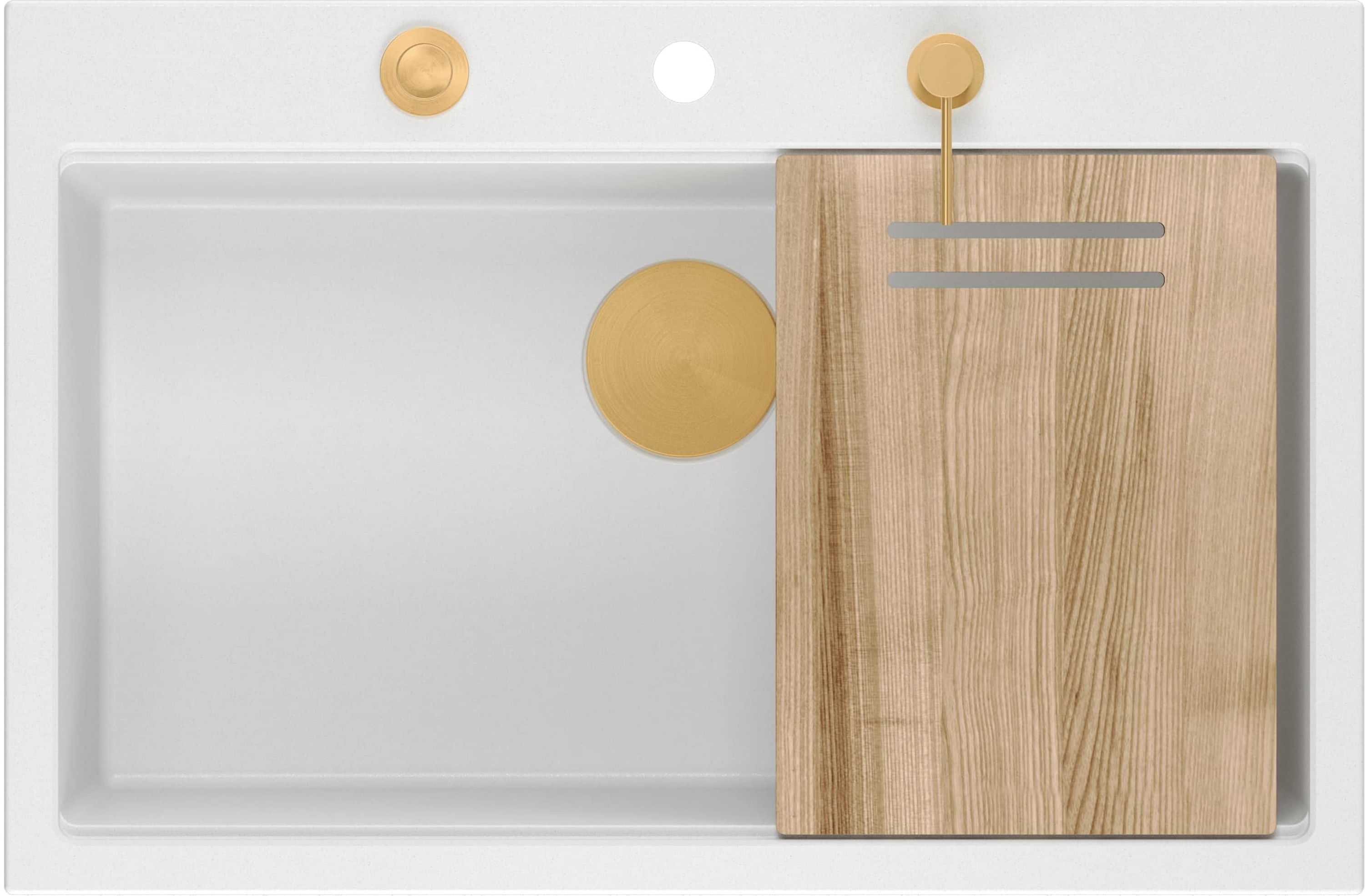 Quadron Marc fregadero graniteq 76x50 cm blanco HQM7650U1_PVDC1